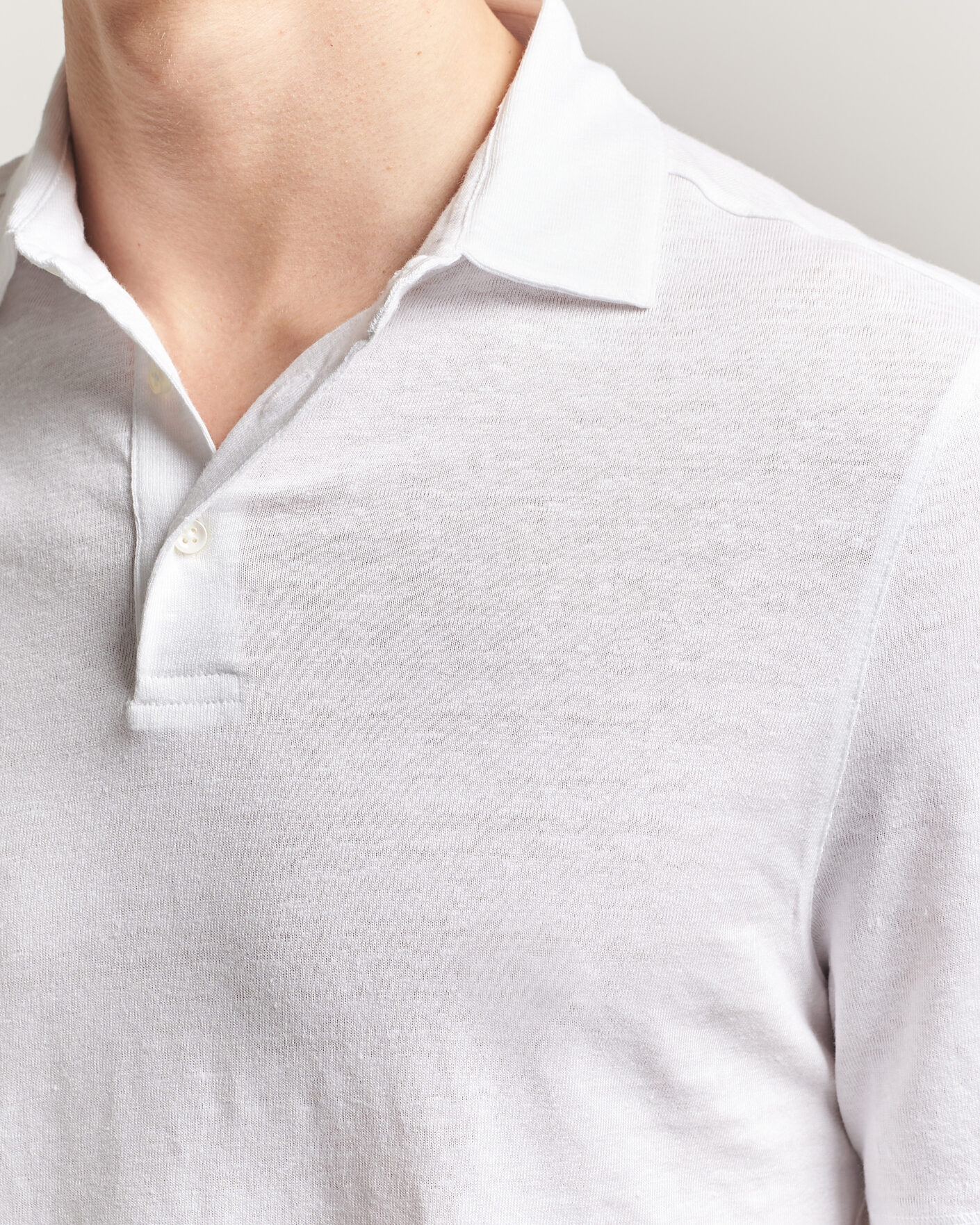 Mies | Pikeet | Stenströms | Linen Polo Shirt White