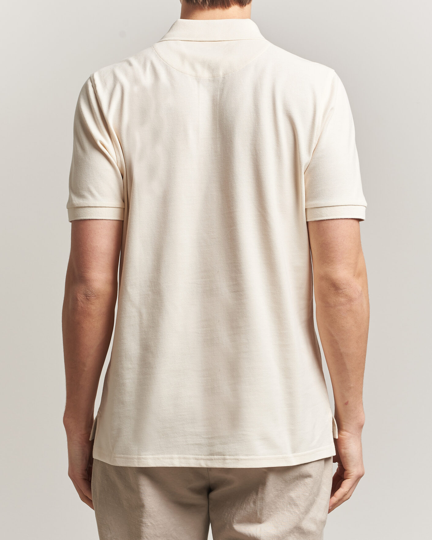 Mies | Pikeet | Stenströms | Organic Cotton Piquet Polo Shirt Beige