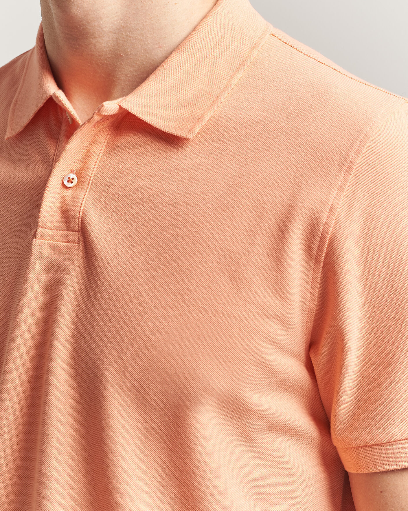 Mies | Pikeet | Stenströms | Organic Cotton Piquet Polo Shirt Mandarin