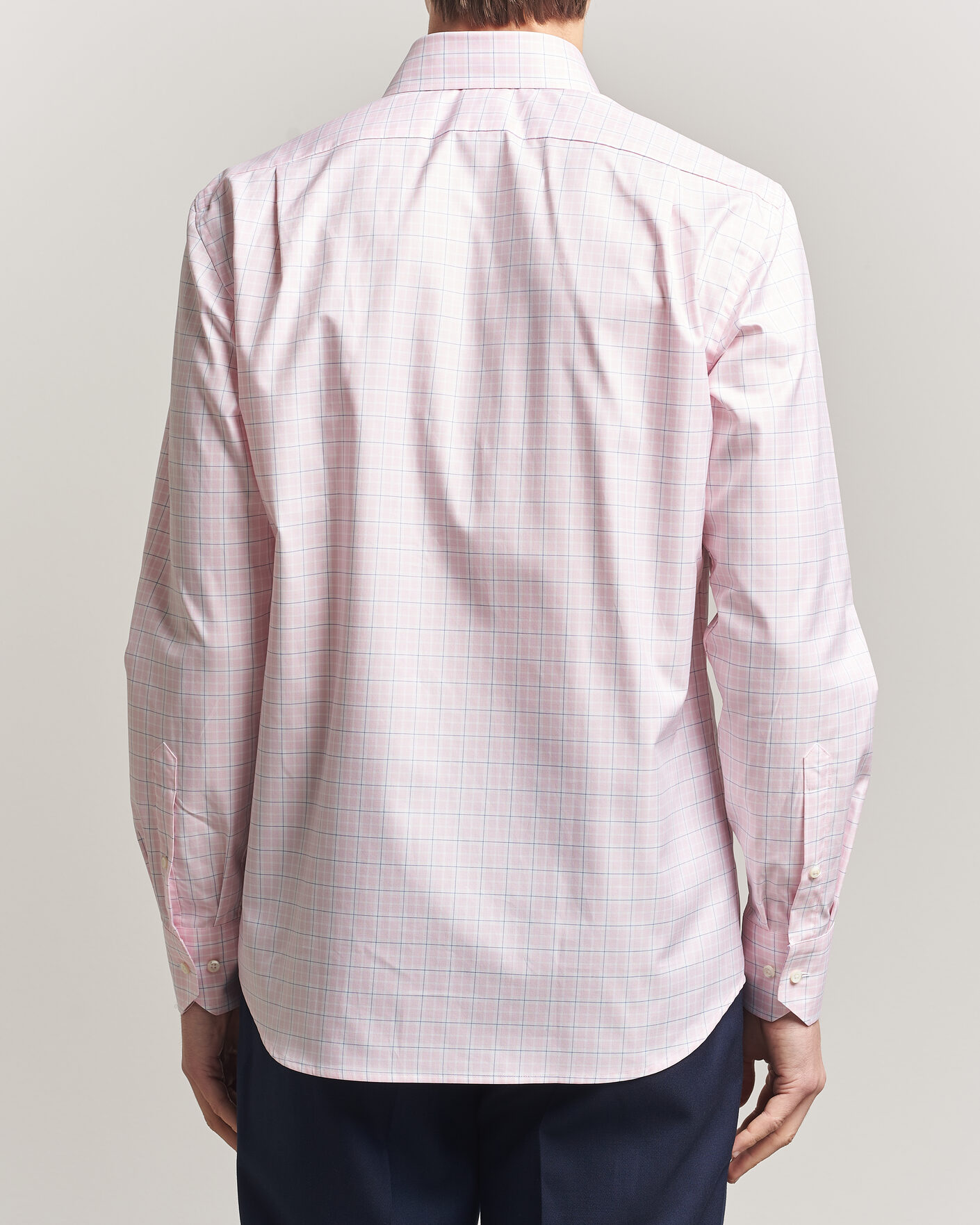 Mies | Kauluspaidat | Stenströms | Regular Fit Over Check Cotton Shirt Pink