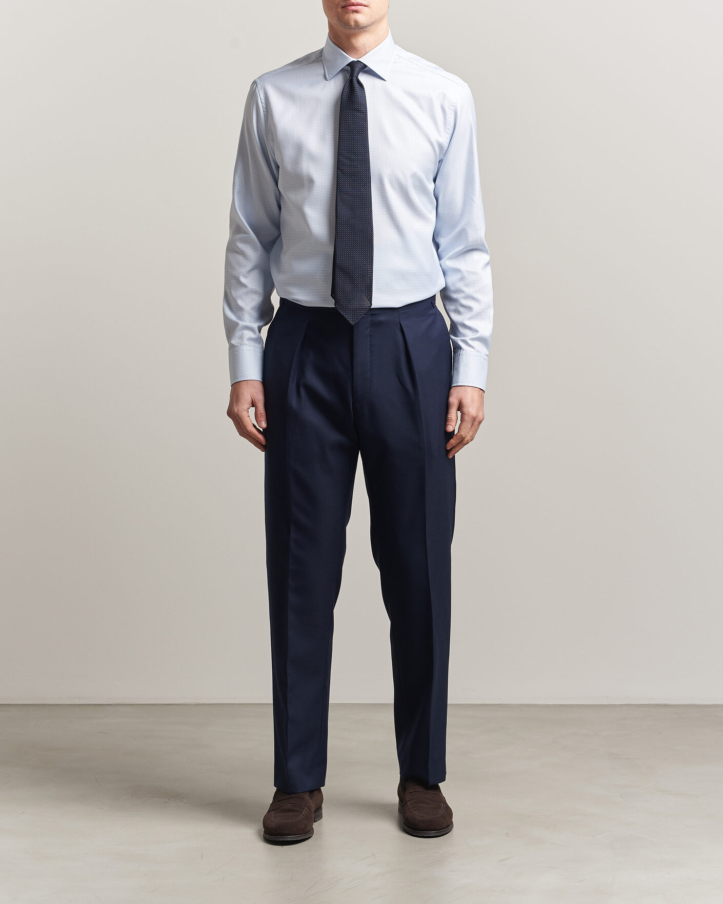 Mies | Kauluspaidat | Stenströms | Regular Fit Micro Structure Shirt Light Blue