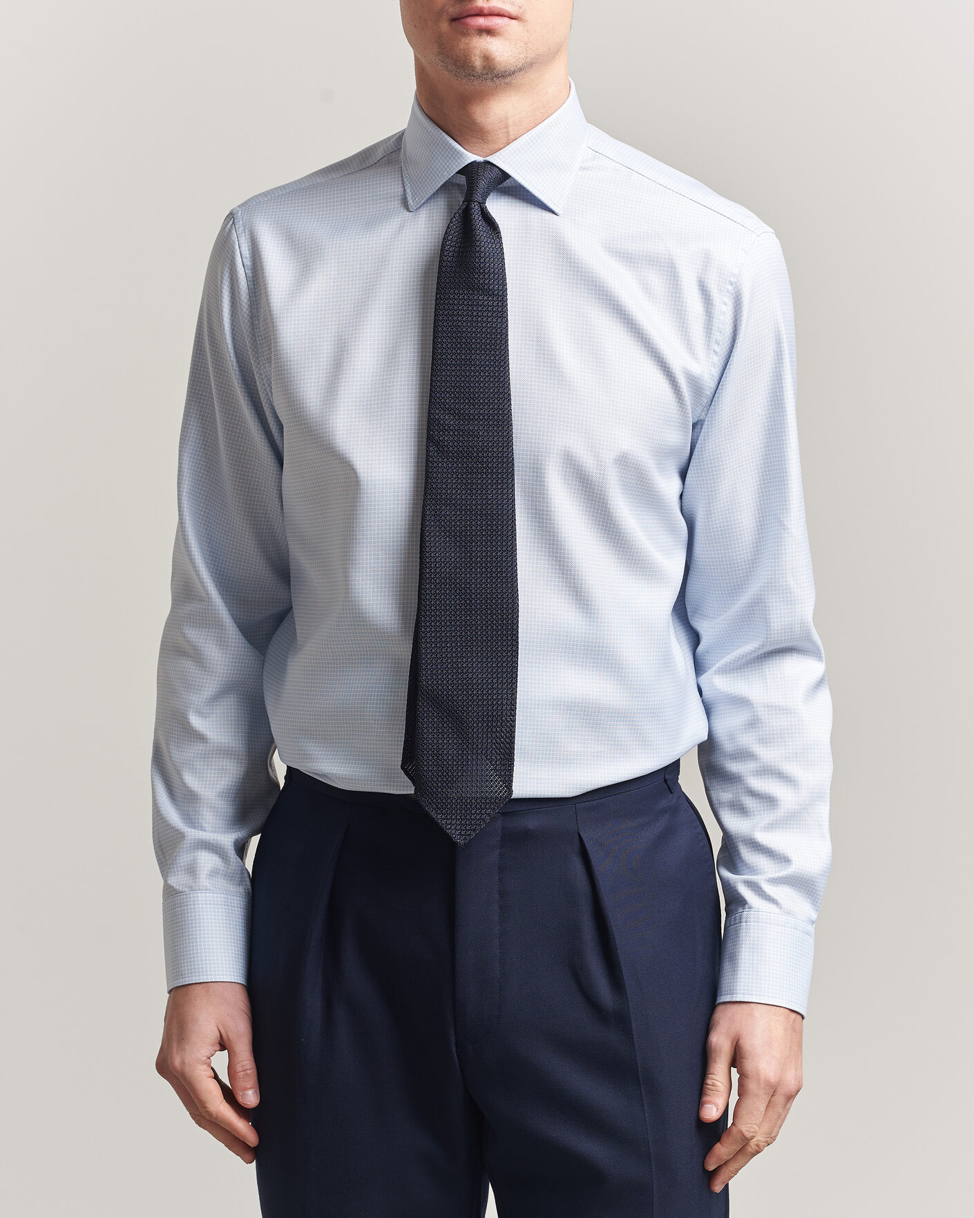Mies | Kauluspaidat | Stenströms | Regular Fit Micro Structure Shirt Light Blue