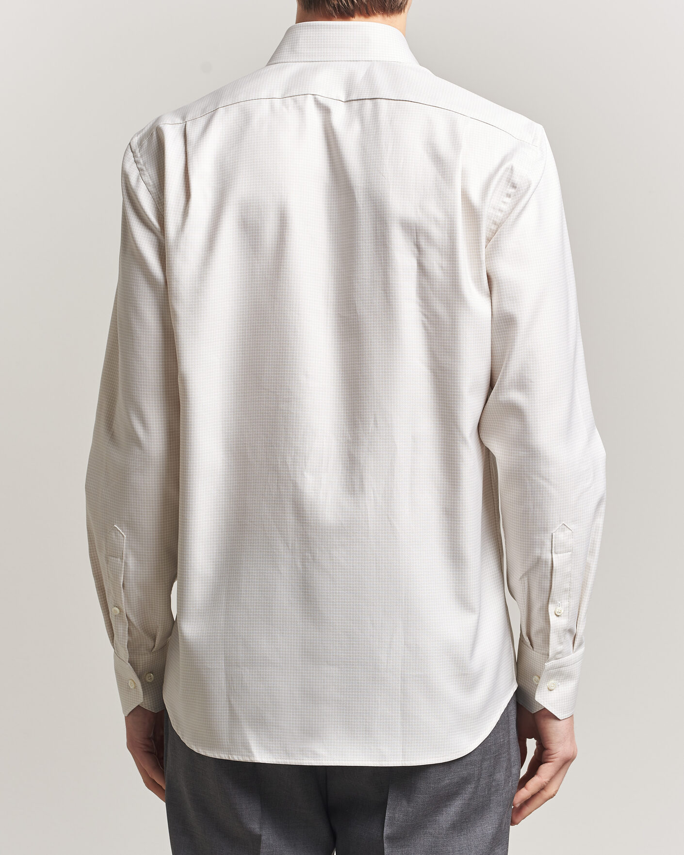 Mies | Kauluspaidat | Stenströms | Regular Fit Micro Structure Shirt Beige