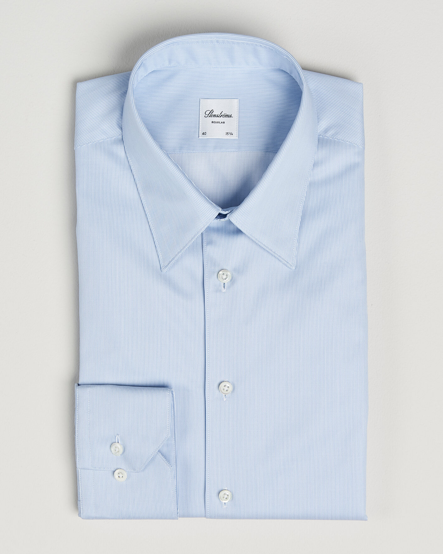 Mies | Kauluspaidat | Stenströms | Regular Fit Thin Stripe Pointed Collar Shirt Blue