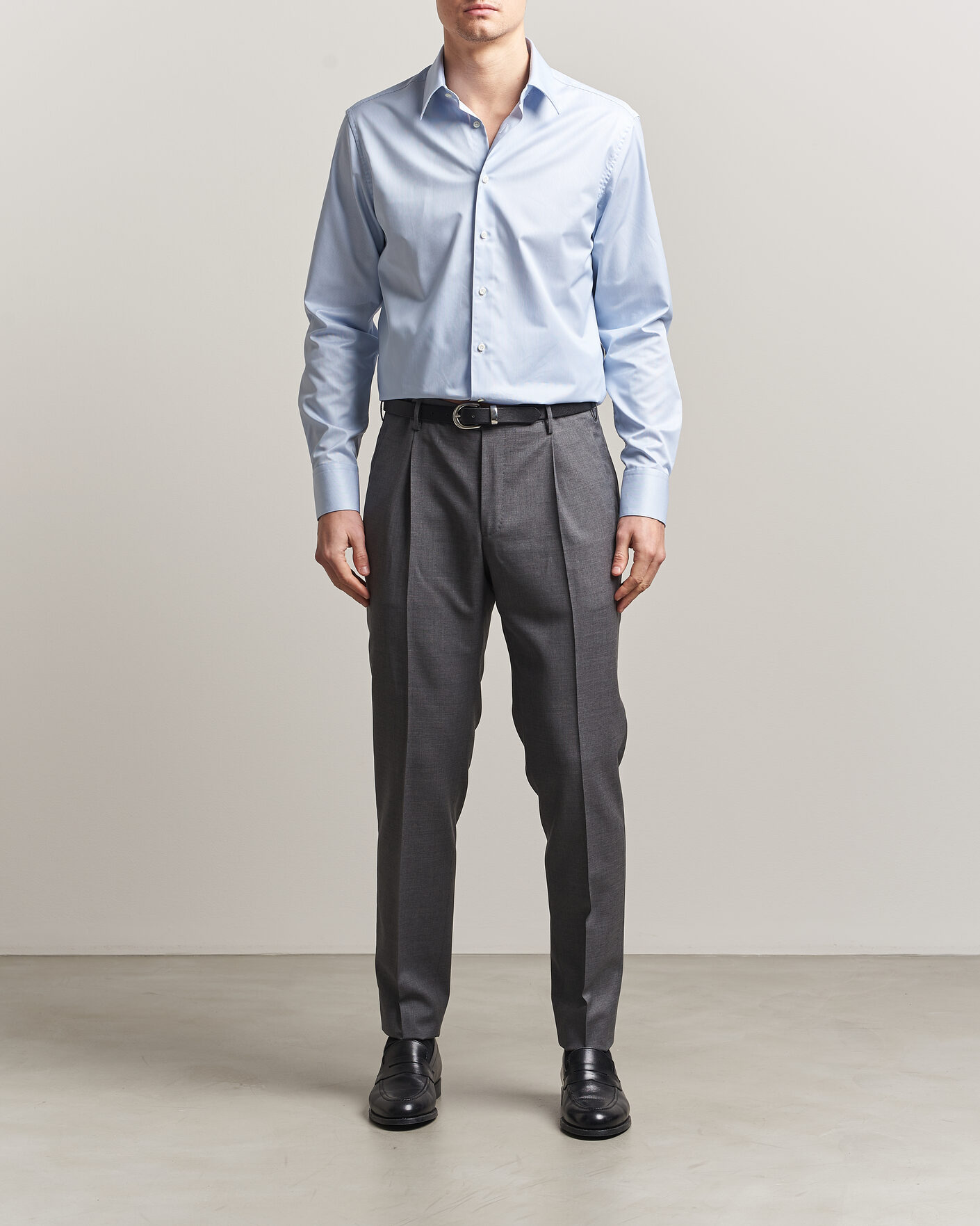 Mies | Kauluspaidat | Stenströms | Regular Fit Thin Stripe Pointed Collar Shirt Blue