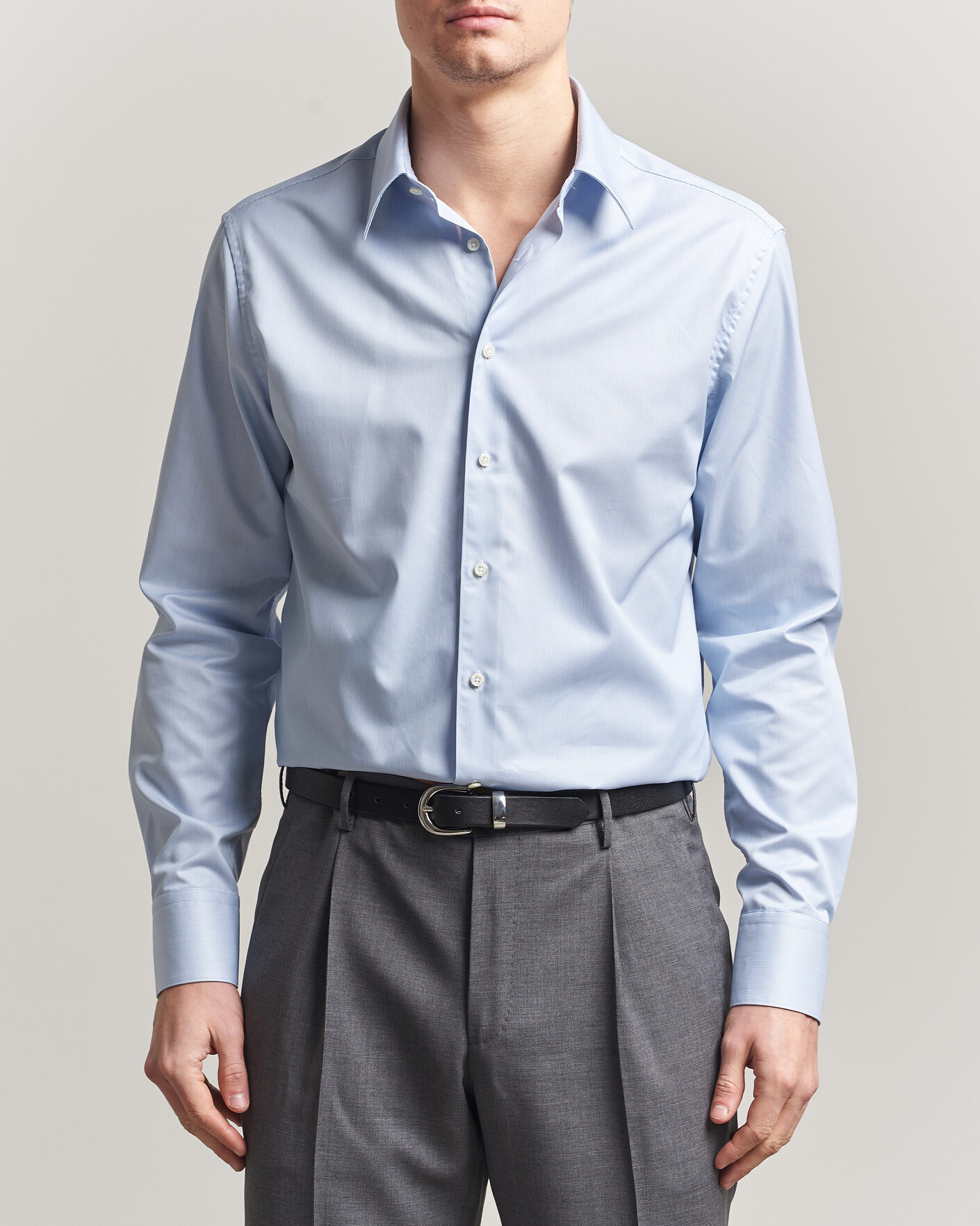 Mies | Kauluspaidat | Stenströms | Regular Fit Thin Stripe Pointed Collar Shirt Blue