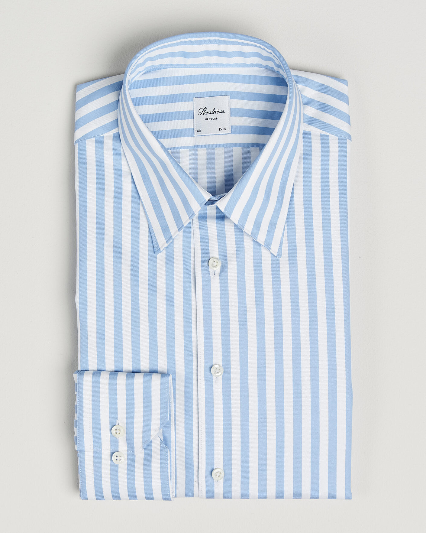Mies | Kauluspaidat | Stenströms | Regular Fit Striped Pointed Collar Shirt Blue