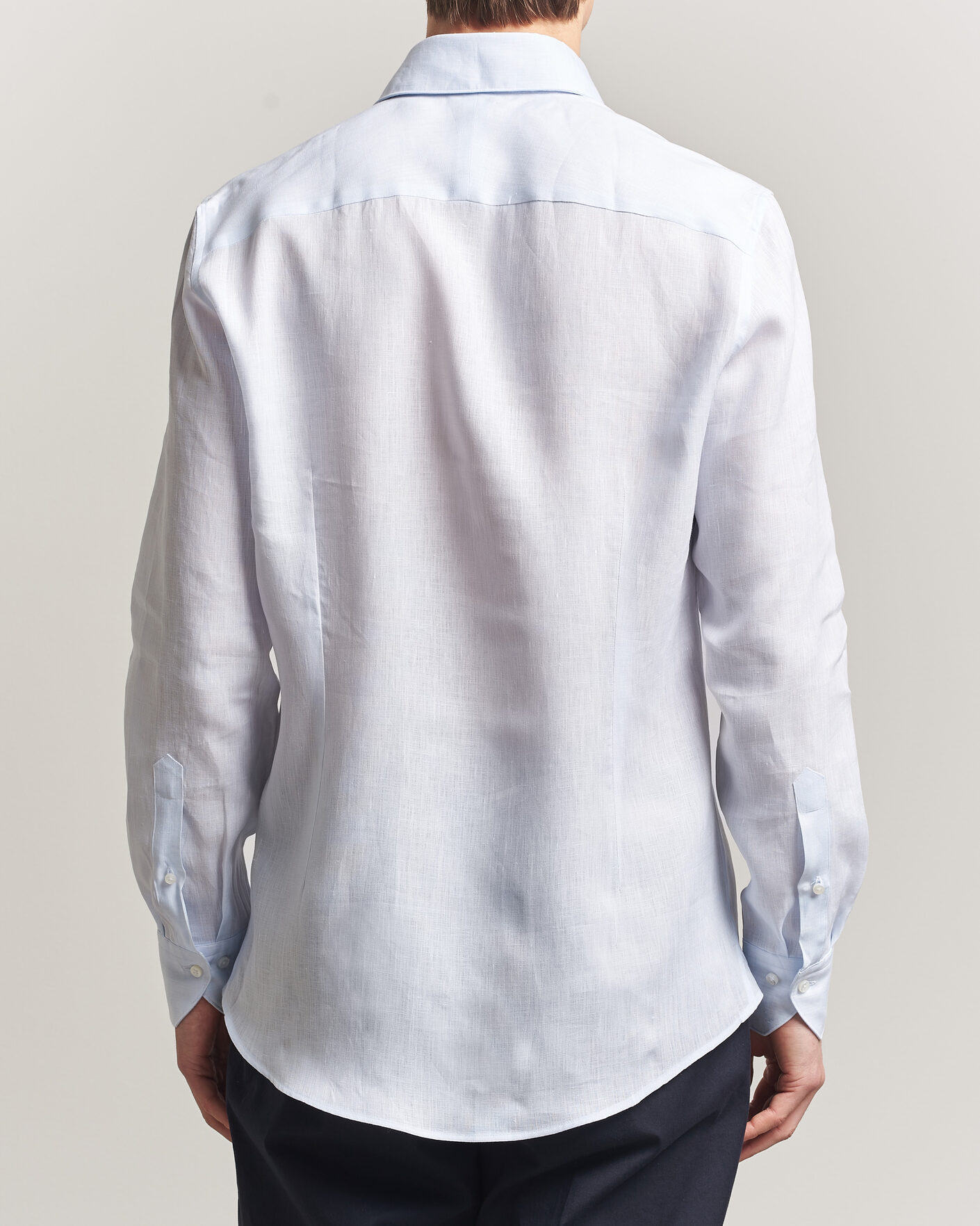Mies | Kauluspaidat | Stenströms | 1899 Linen One Piece Collar Shirt Light Blue