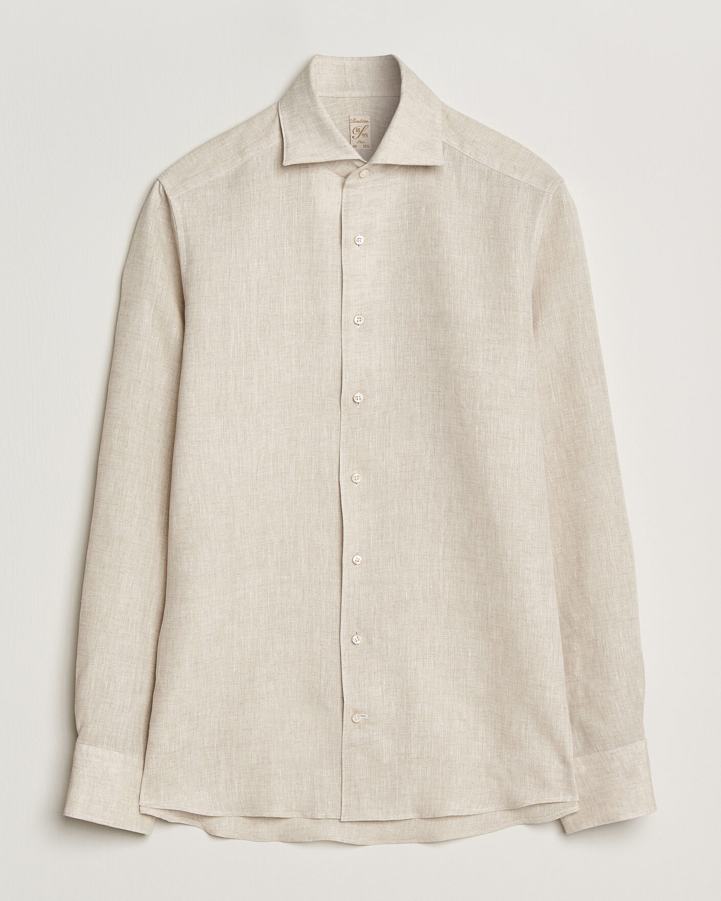 Mies | Kauluspaidat | Stenströms | 1899 Linen One Piece Collar Shirt Beige