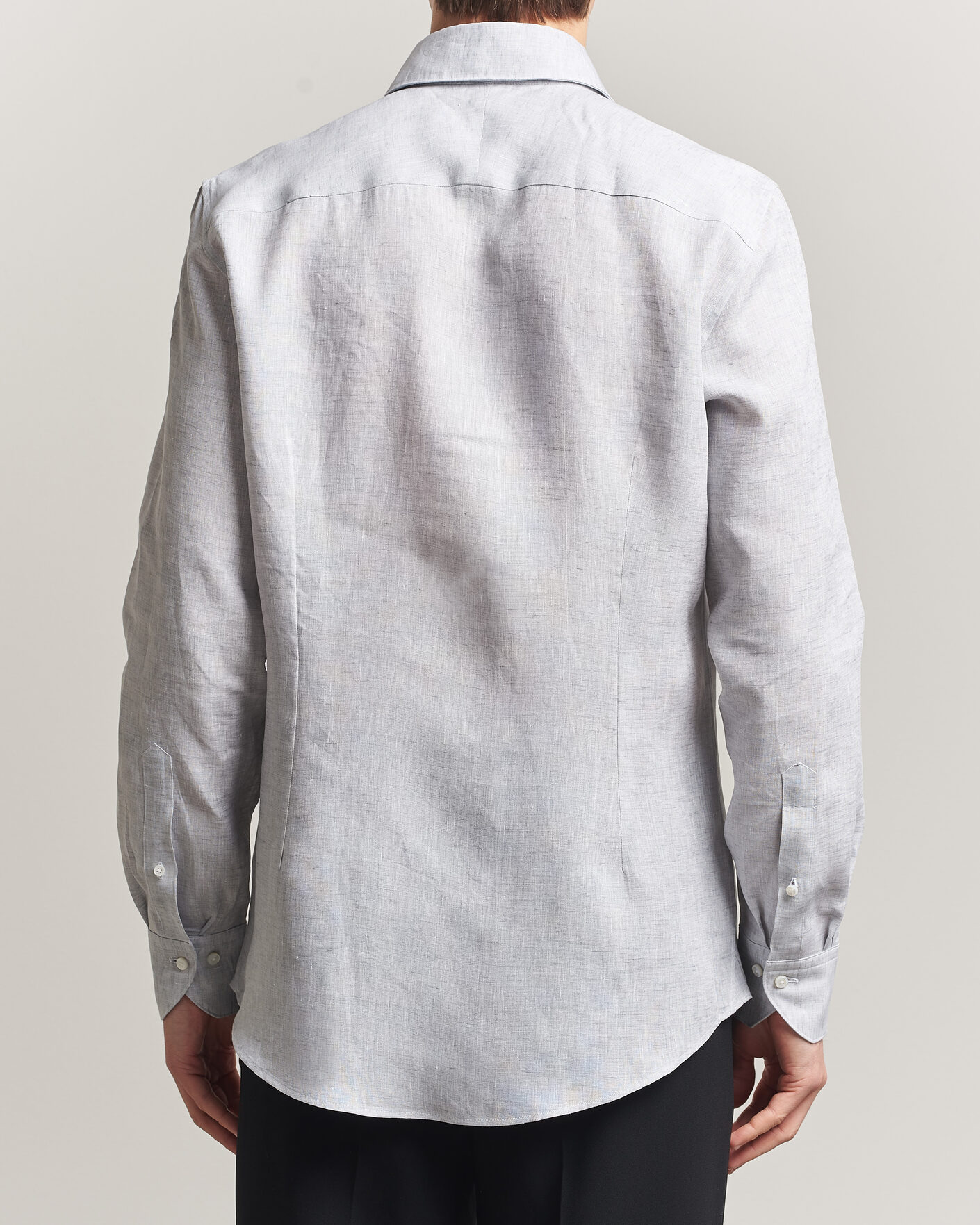 Mies | Kauluspaidat | Stenströms | 1899 Linen One Piece Collar Shirt Grey