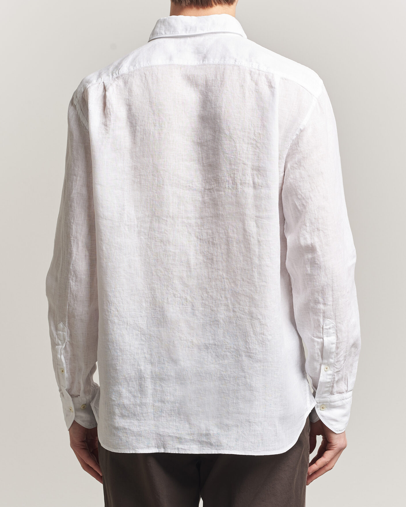 Mies | Kauluspaidat | Stenströms | Regular Fit Cut Away Linen Shirt White