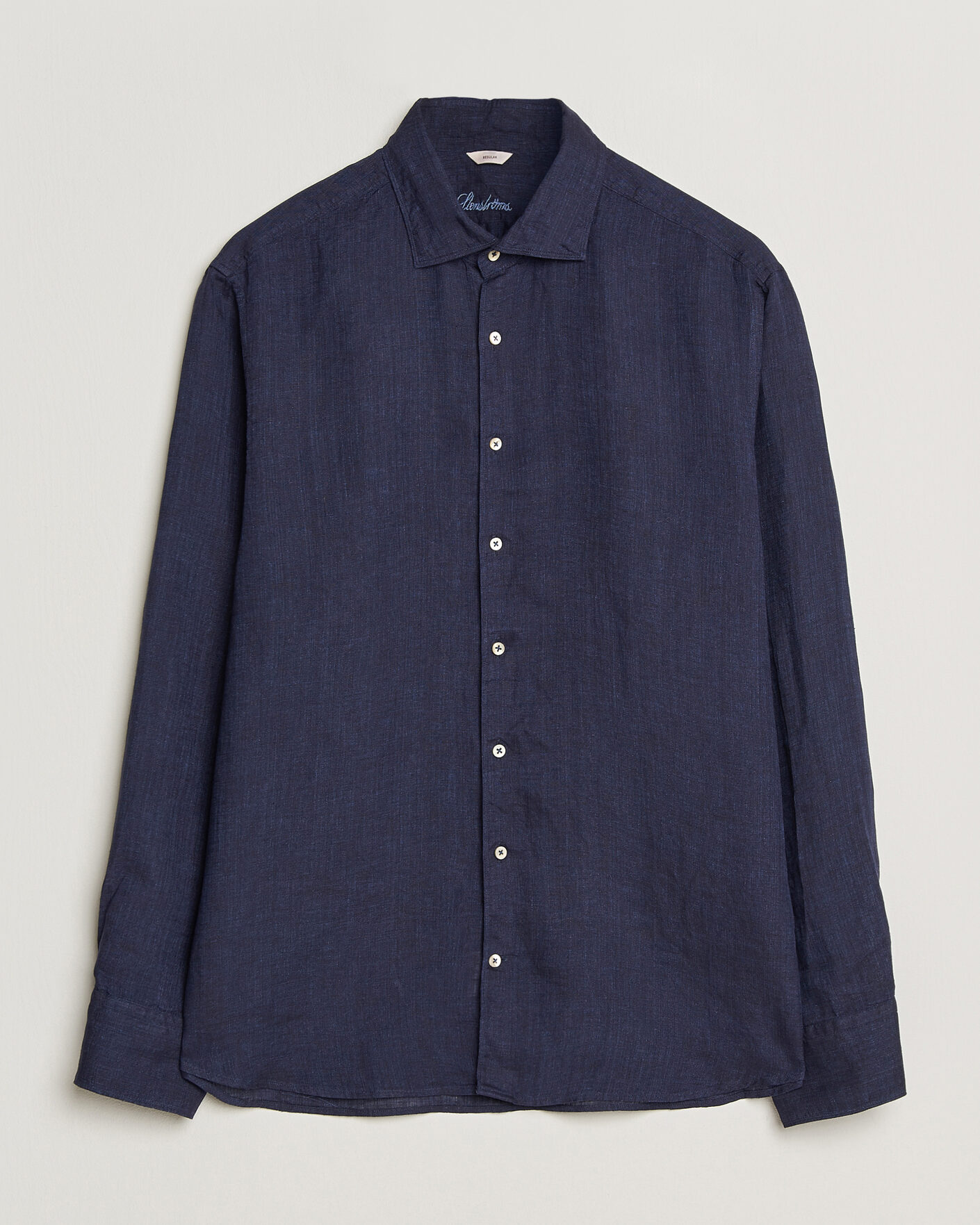 Mies | Kauluspaidat | Stenströms | Regular Fit Cut Away Linen Shirt Navy