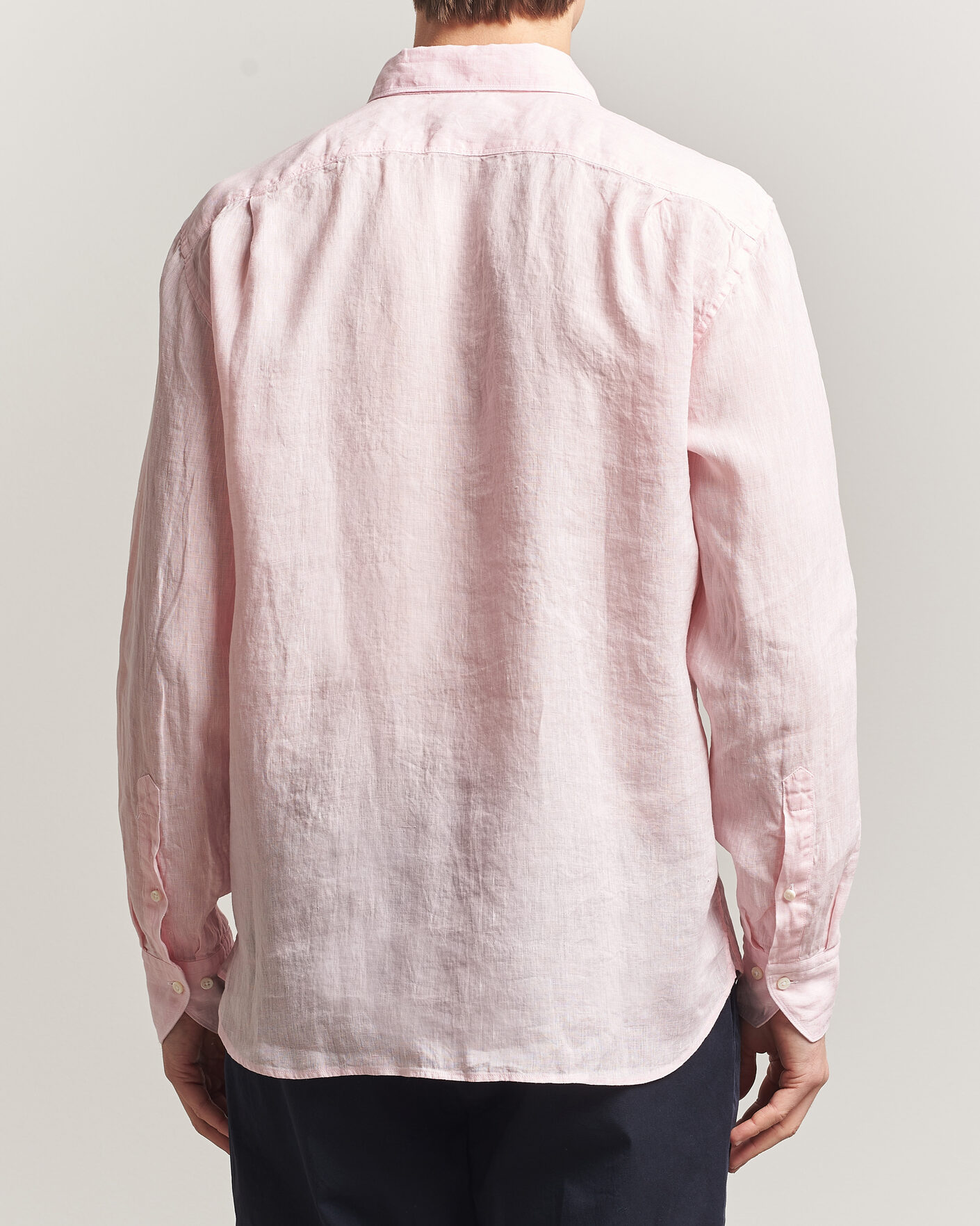 Mies | Kauluspaidat | Stenströms | Regular Fit Cut Away Linen Shirt Soft Pink