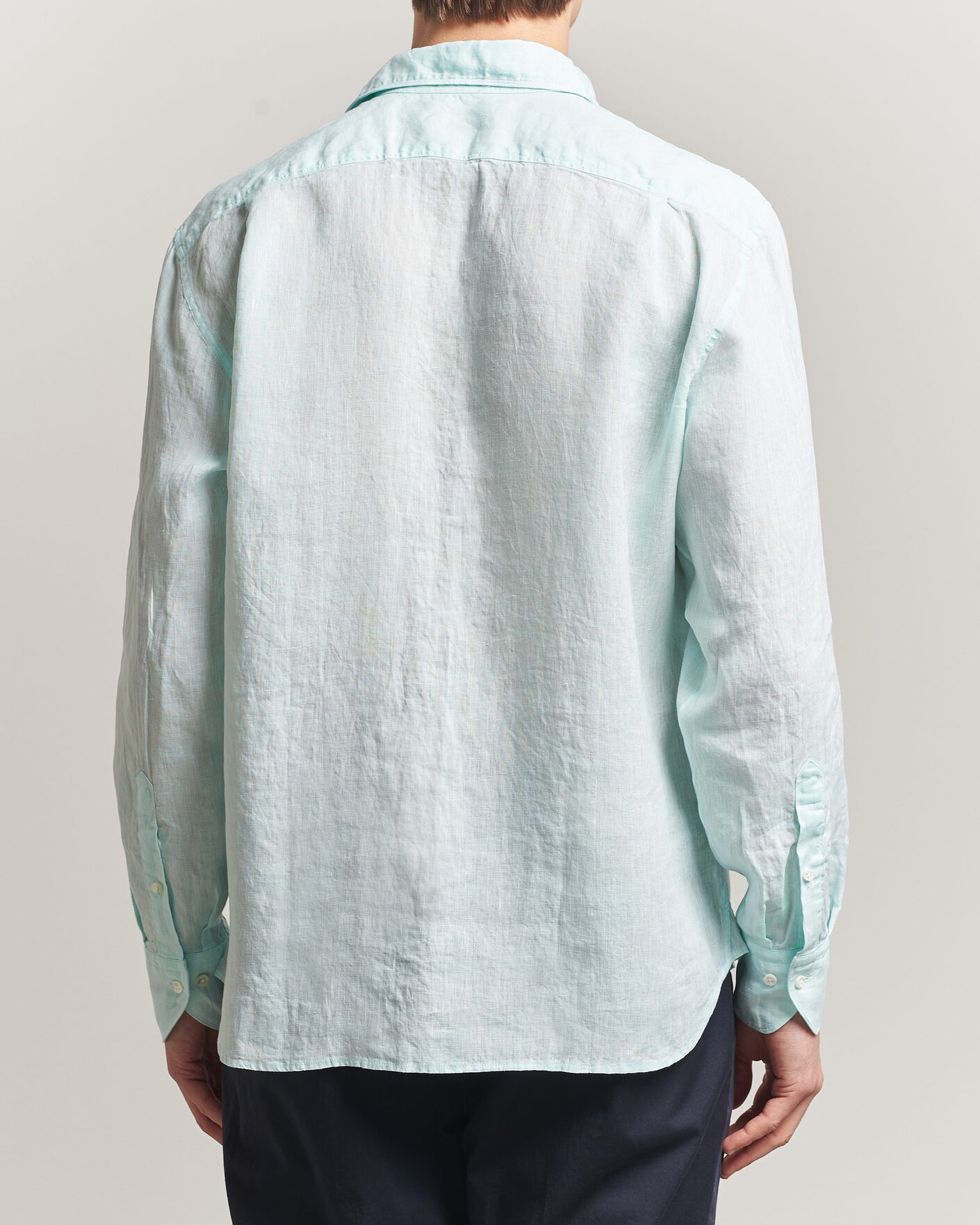 Mies | Kauluspaidat | Stenströms | Regular Fit Cut Away Linen Shirt Mint