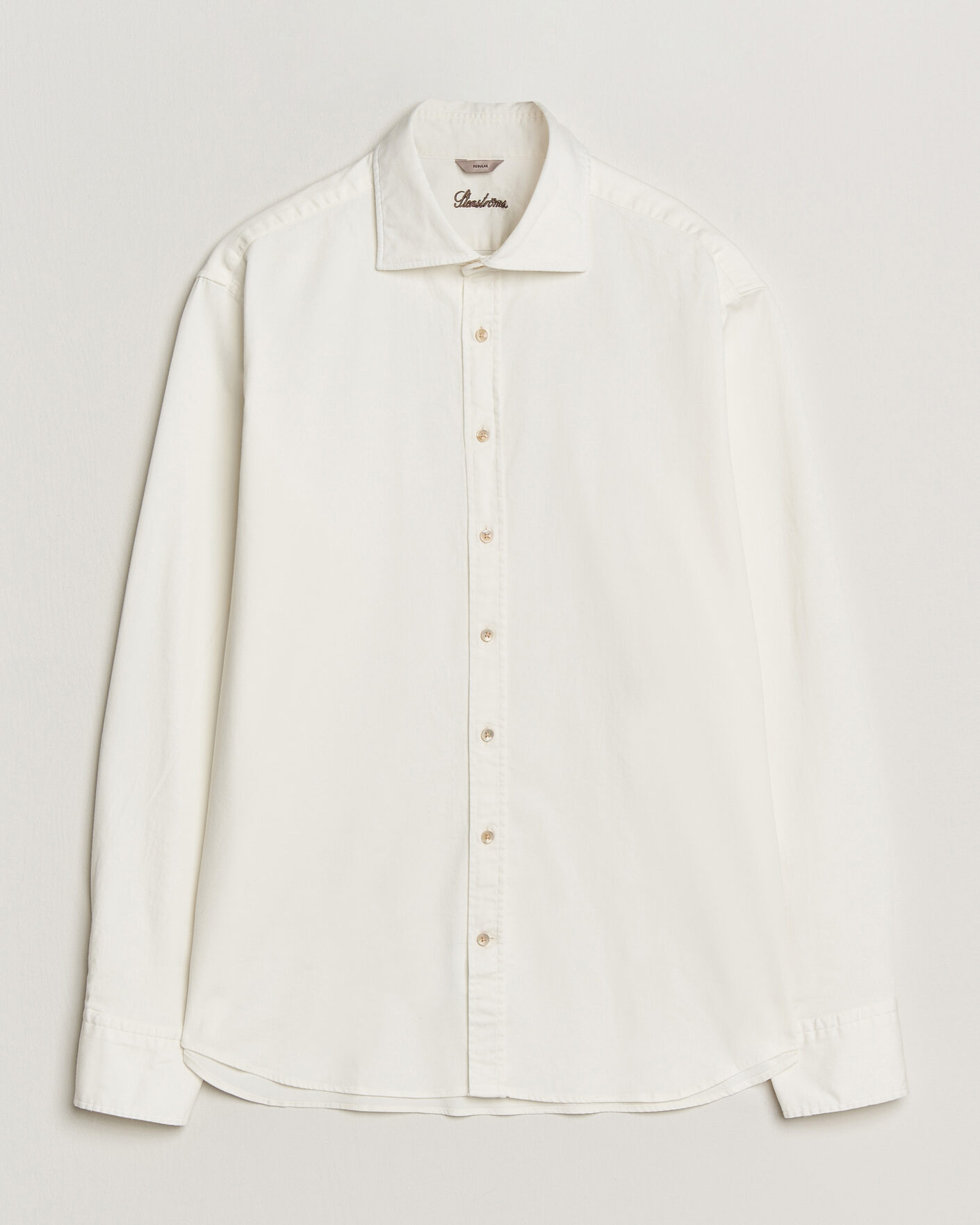 Mies | Kauluspaidat | Stenströms | Regular Fit Garment Washed Denim Shirt White
