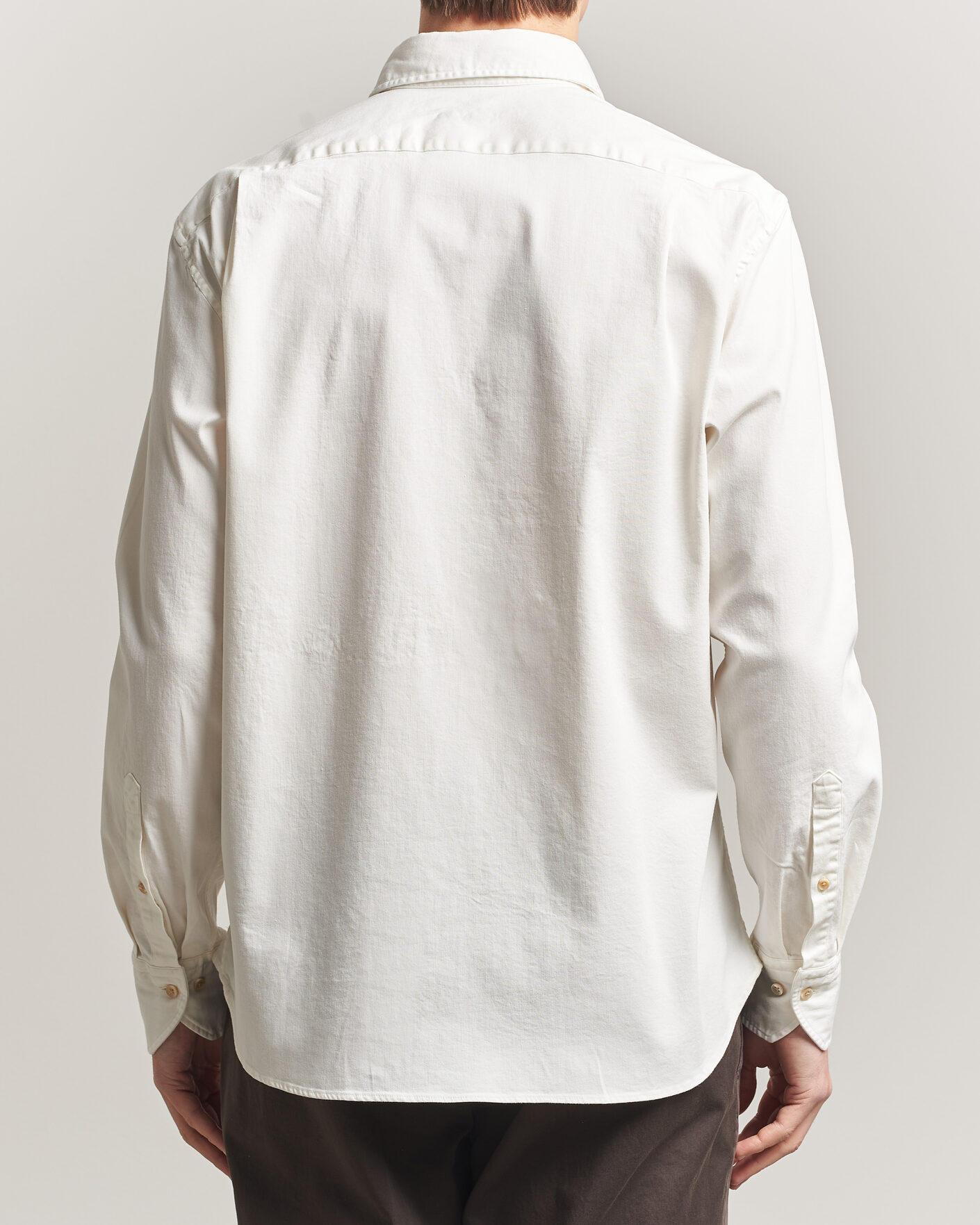 Mies | Kauluspaidat | Stenströms | Regular Fit Garment Washed Denim Shirt White
