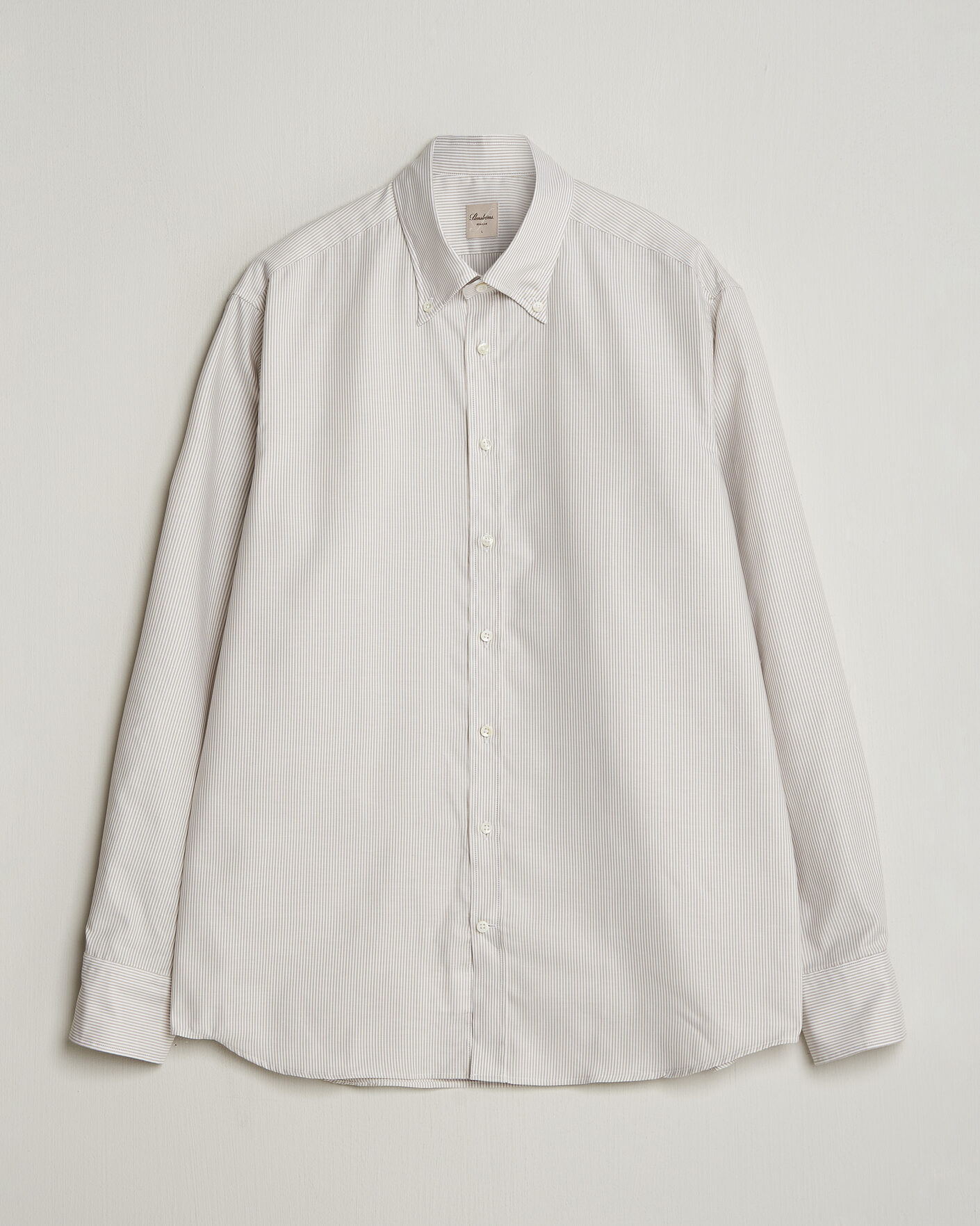 Mies | Kauluspaidat | Stenströms | Regular Fit Thin Striped Oxford Shirt Beige
