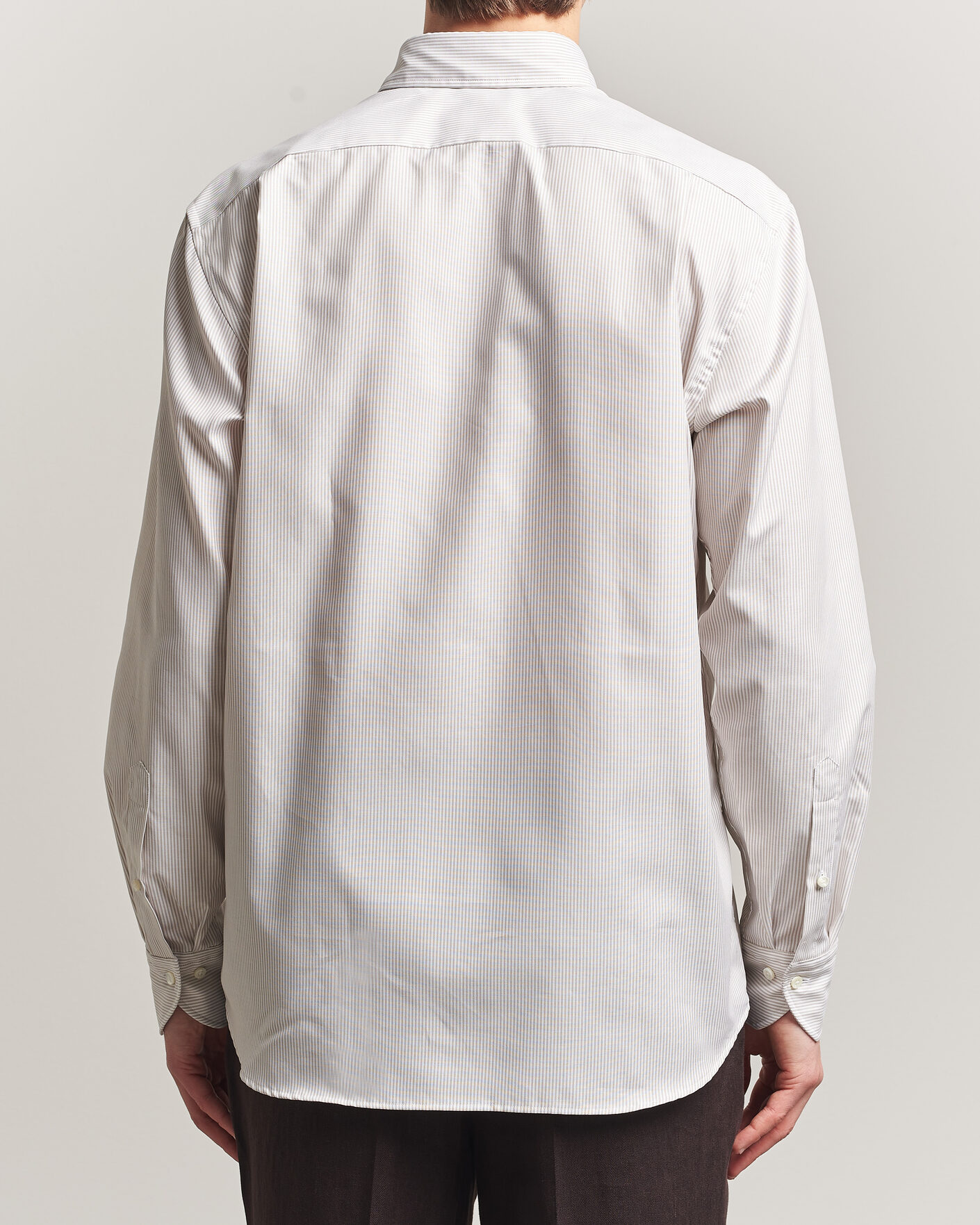 Mies | Kauluspaidat | Stenströms | Regular Fit Thin Striped Oxford Shirt Beige