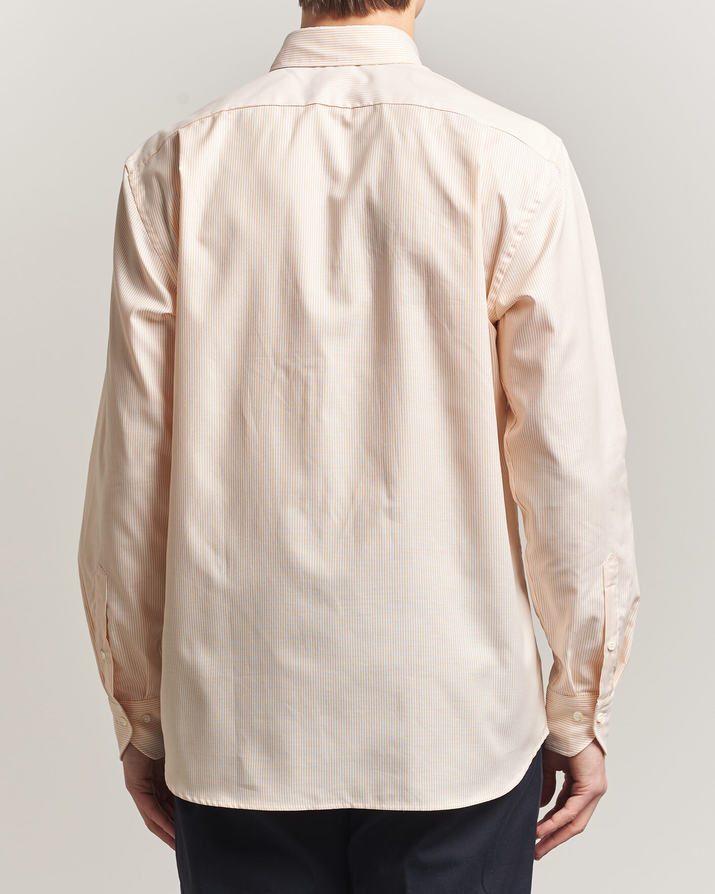 Mies | Kauluspaidat | Stenströms | Regular Fit Thin Striped Oxford Shirt Orange