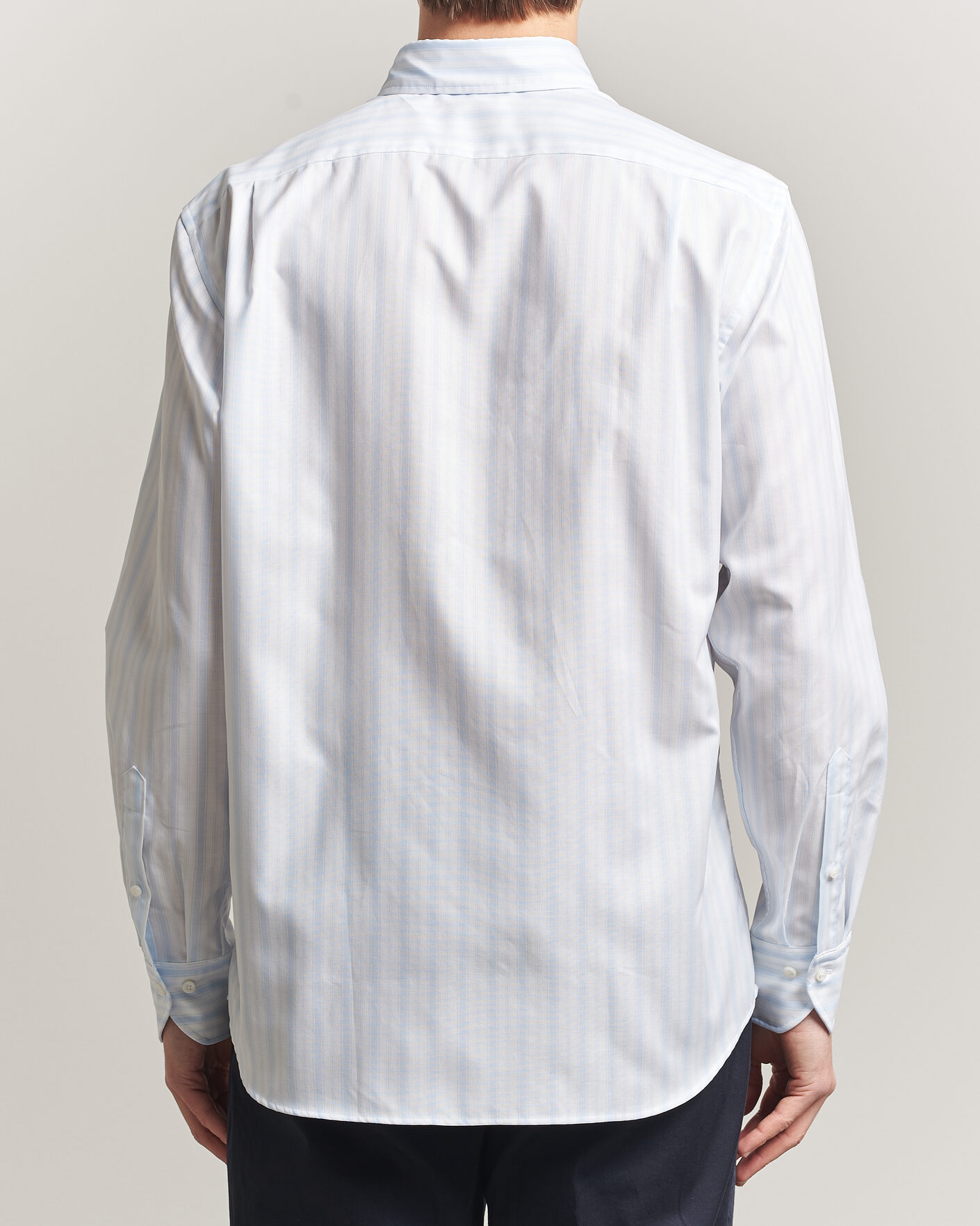Mies | Kauluspaidat | Stenströms | Regular Fit Striped Oxford Shirt Light Blue