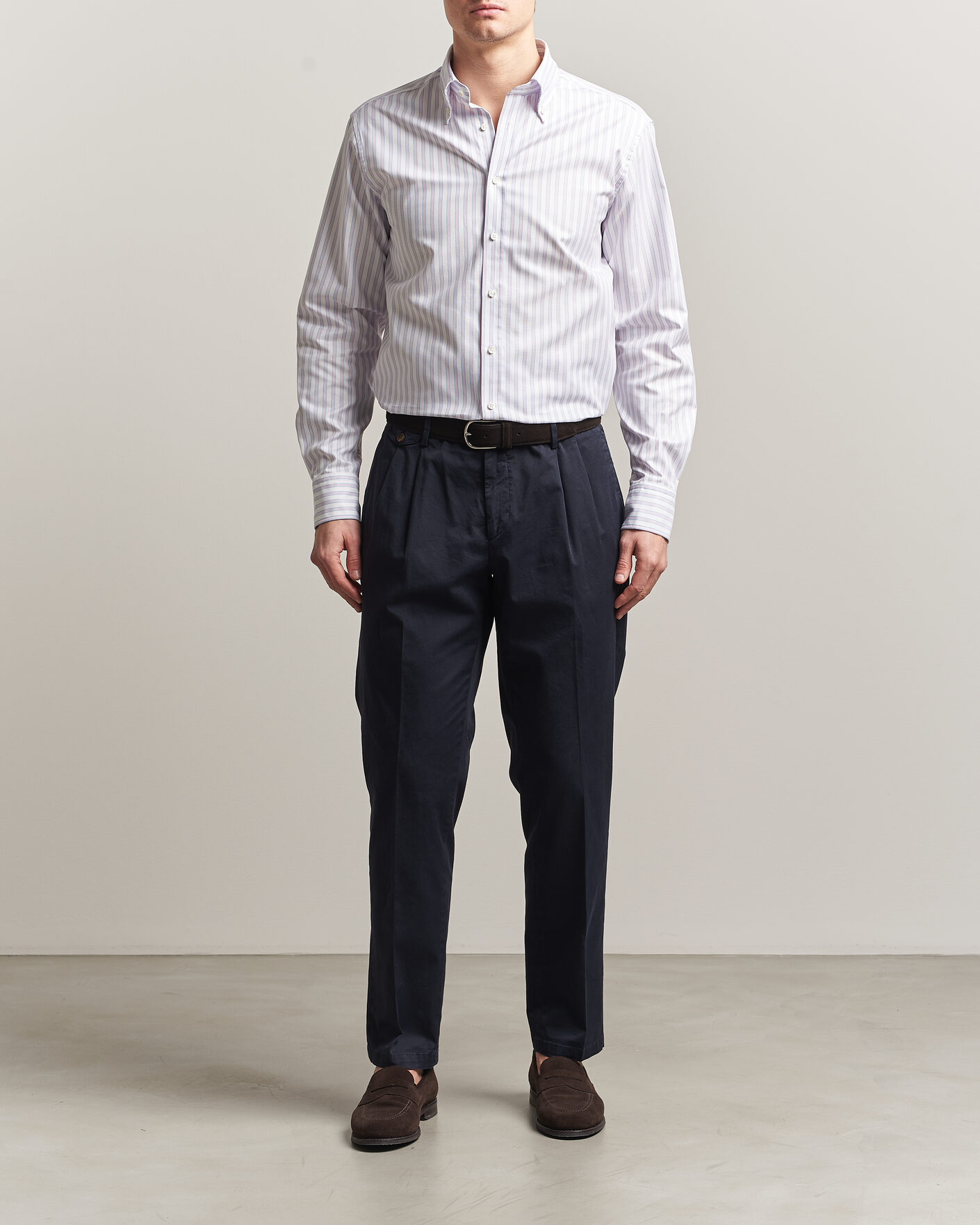 Mies | Kauluspaidat | Stenströms | Regular Fit Multi Striped Oxford Shirt Blue/Pink