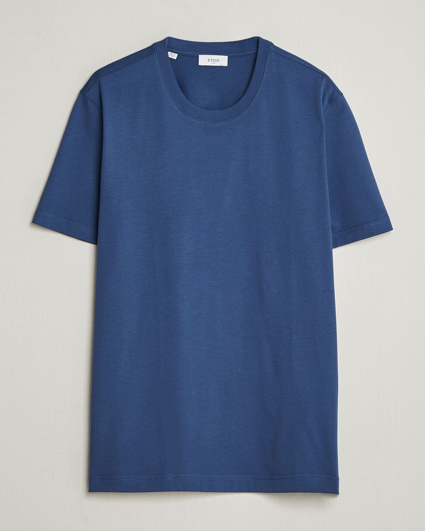 Mies | T-paidat | Eton | Supima Cotton Crew Neck T-Shirt Mid Blue