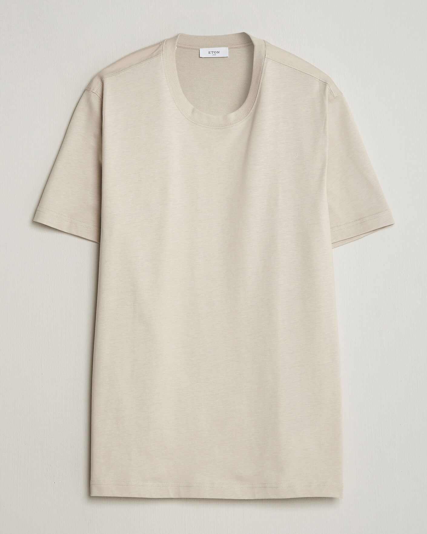Mies | T-paidat | Eton | Supima Cotton Crew Neck T-Shirt Beige