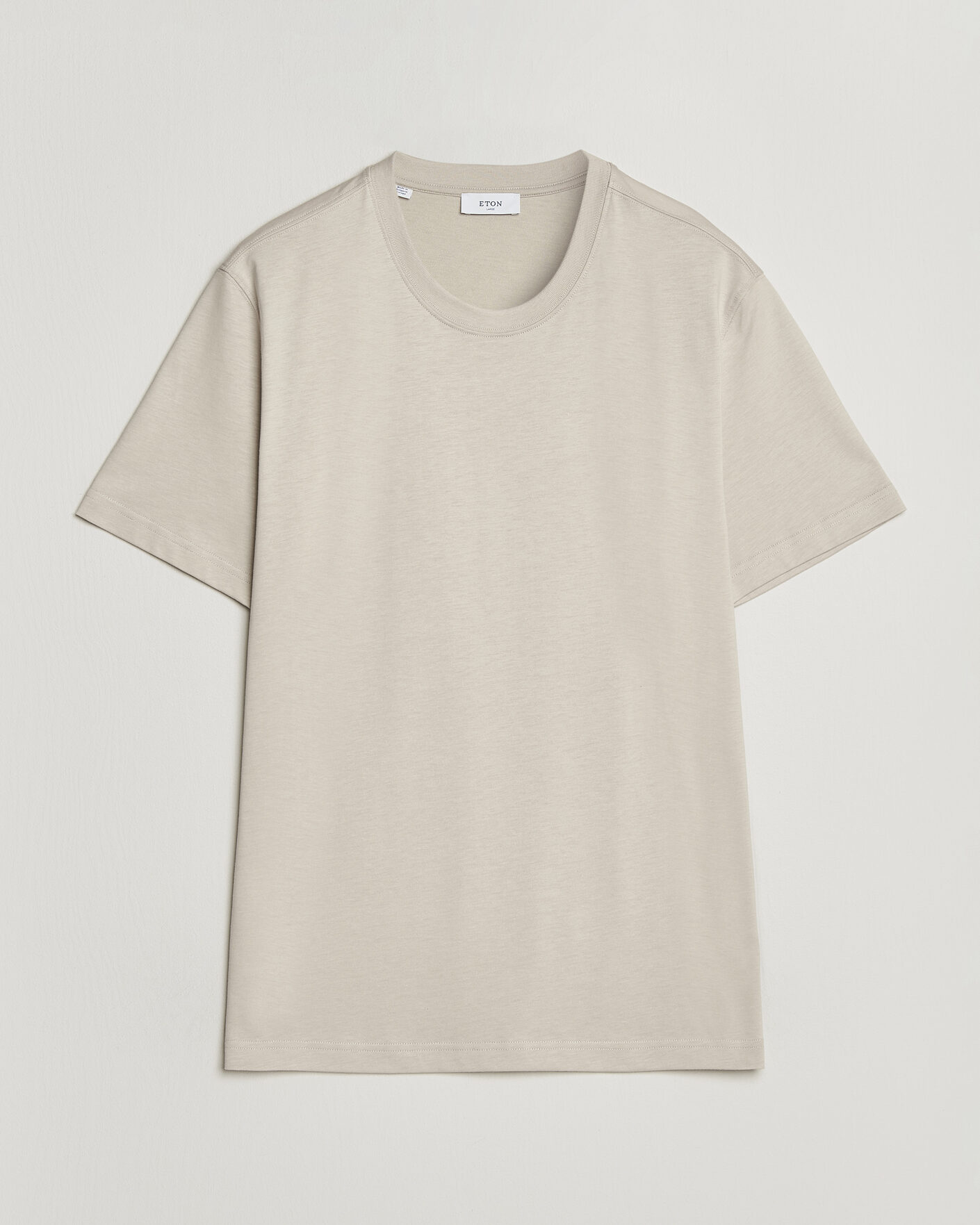 Miehet |  | Eton | Supima Cotton Crew Neck T-Shirt Beige