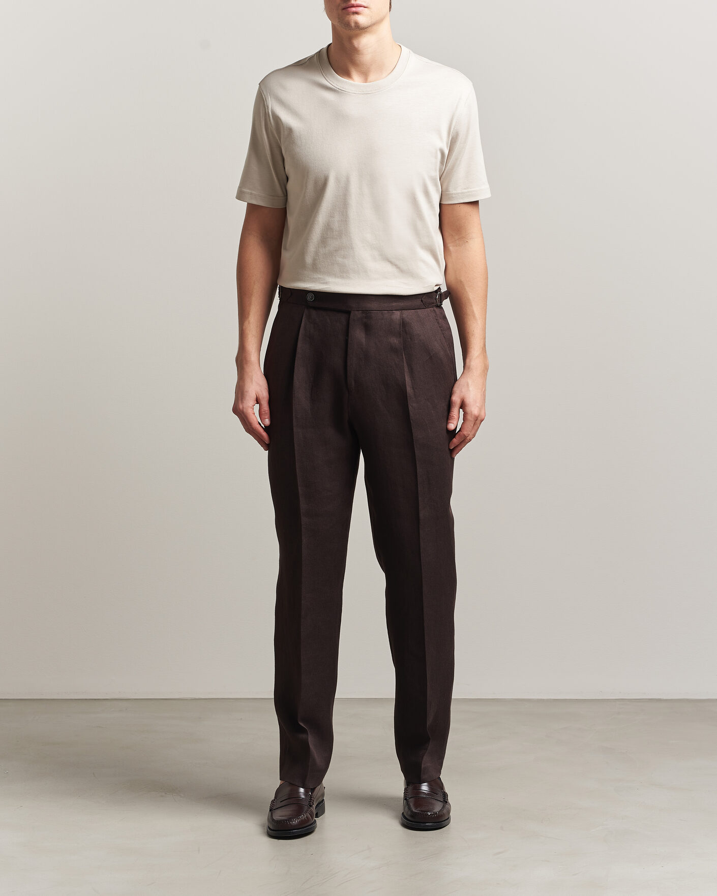 Mies | T-paidat | Eton | Supima Cotton Crew Neck T-Shirt Beige