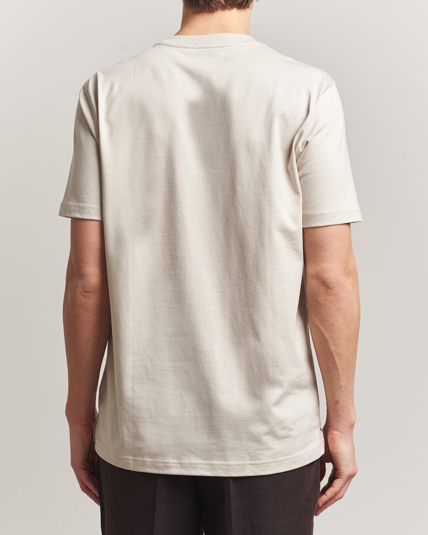 Mies | T-paidat | Eton | Supima Cotton Crew Neck T-Shirt Beige