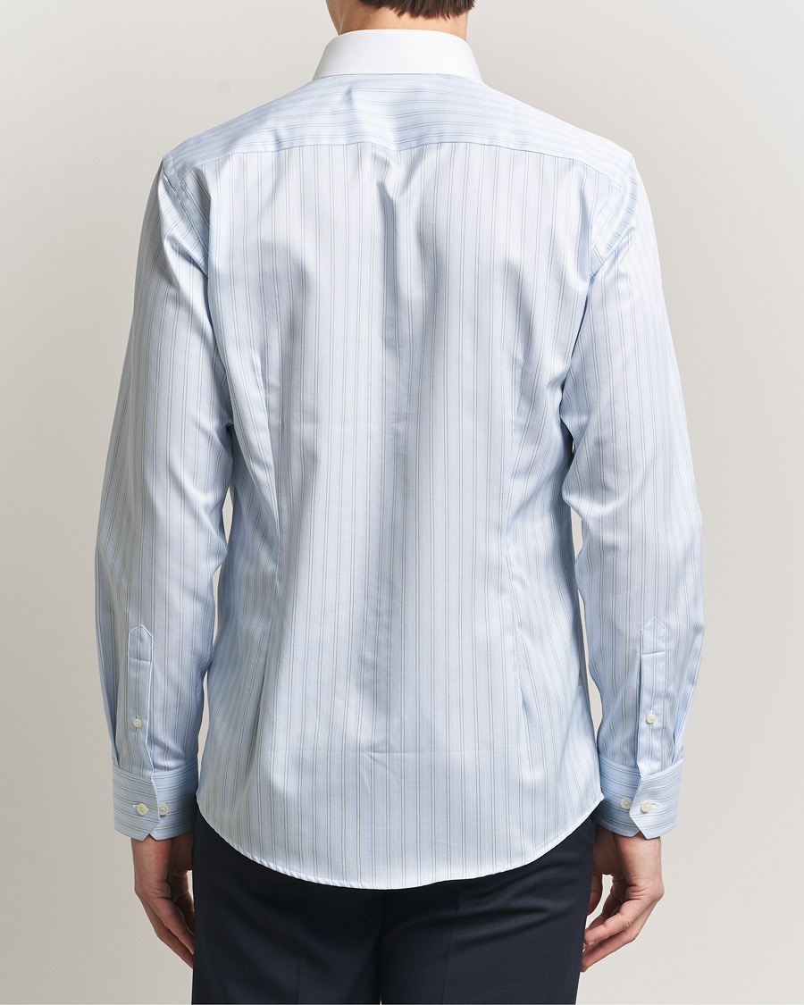 Mies | Kauluspaidat | Eton | Slim Fit Signature Twill Striped Shirt Light Blue