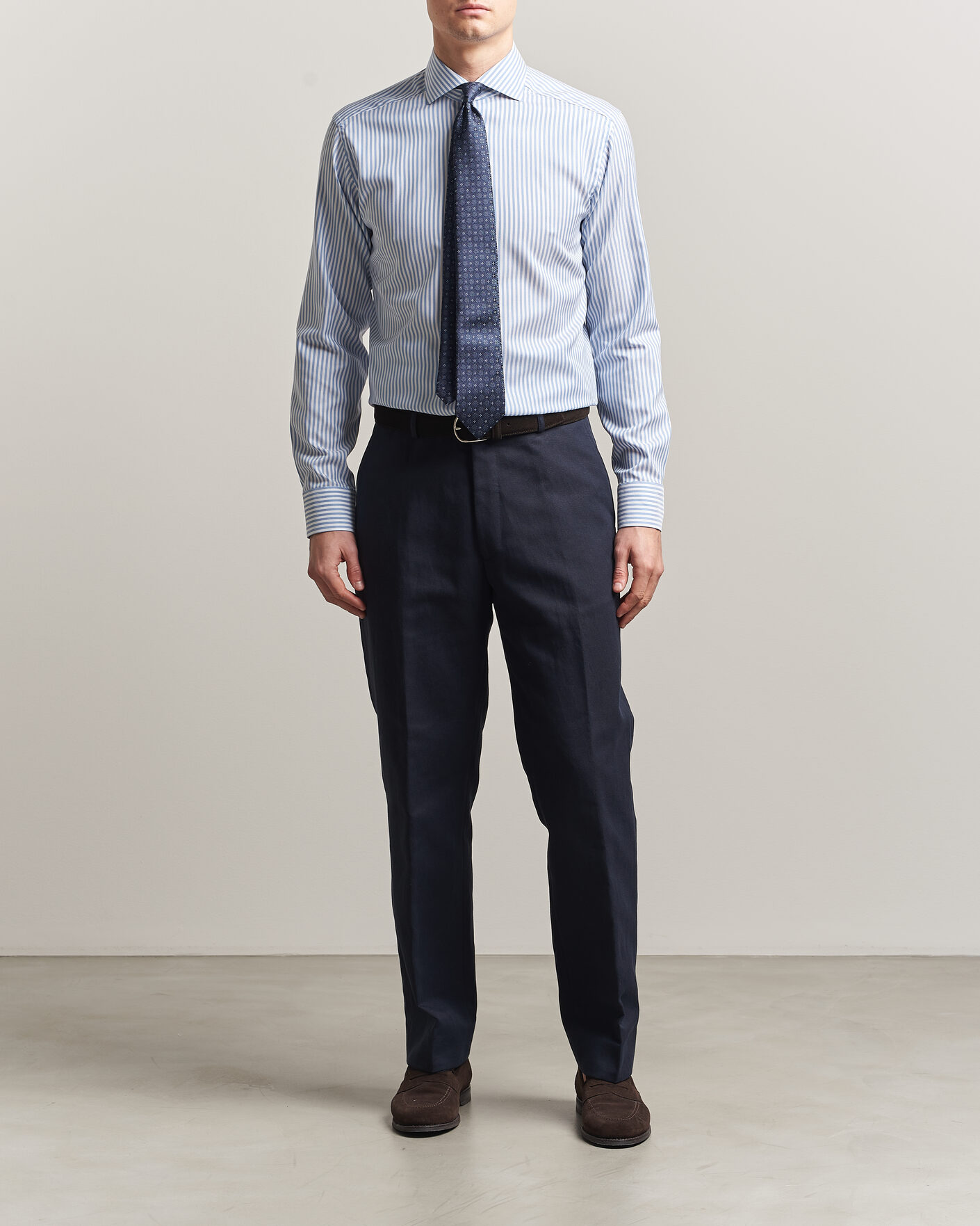 Mies | Kauluspaidat | Eton | Slim Fit Signature Oxford Striped Shirt Light Blue