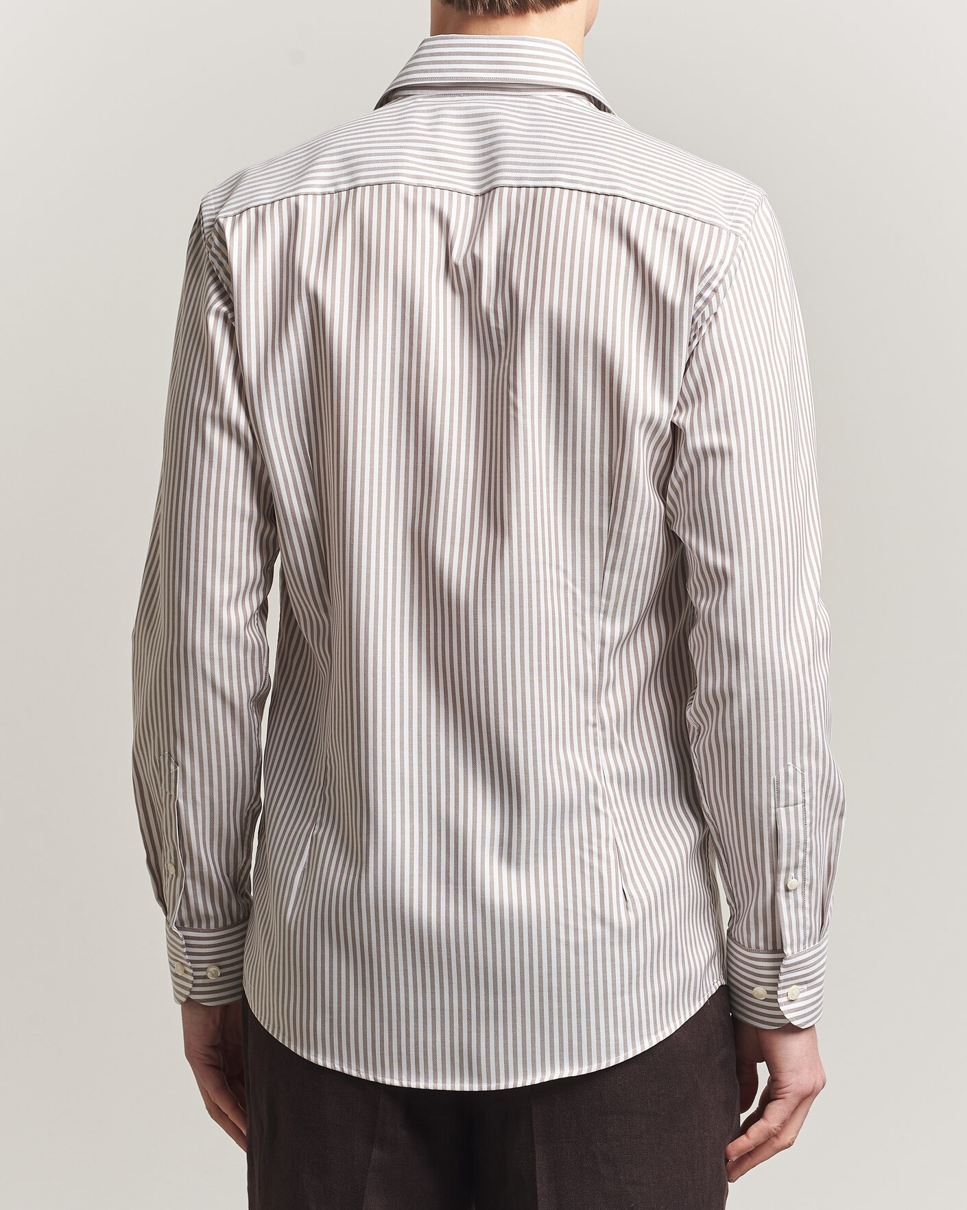 Mies | Kauluspaidat | Eton | Slim Fit Signature Oxford Striped Shirt Beige