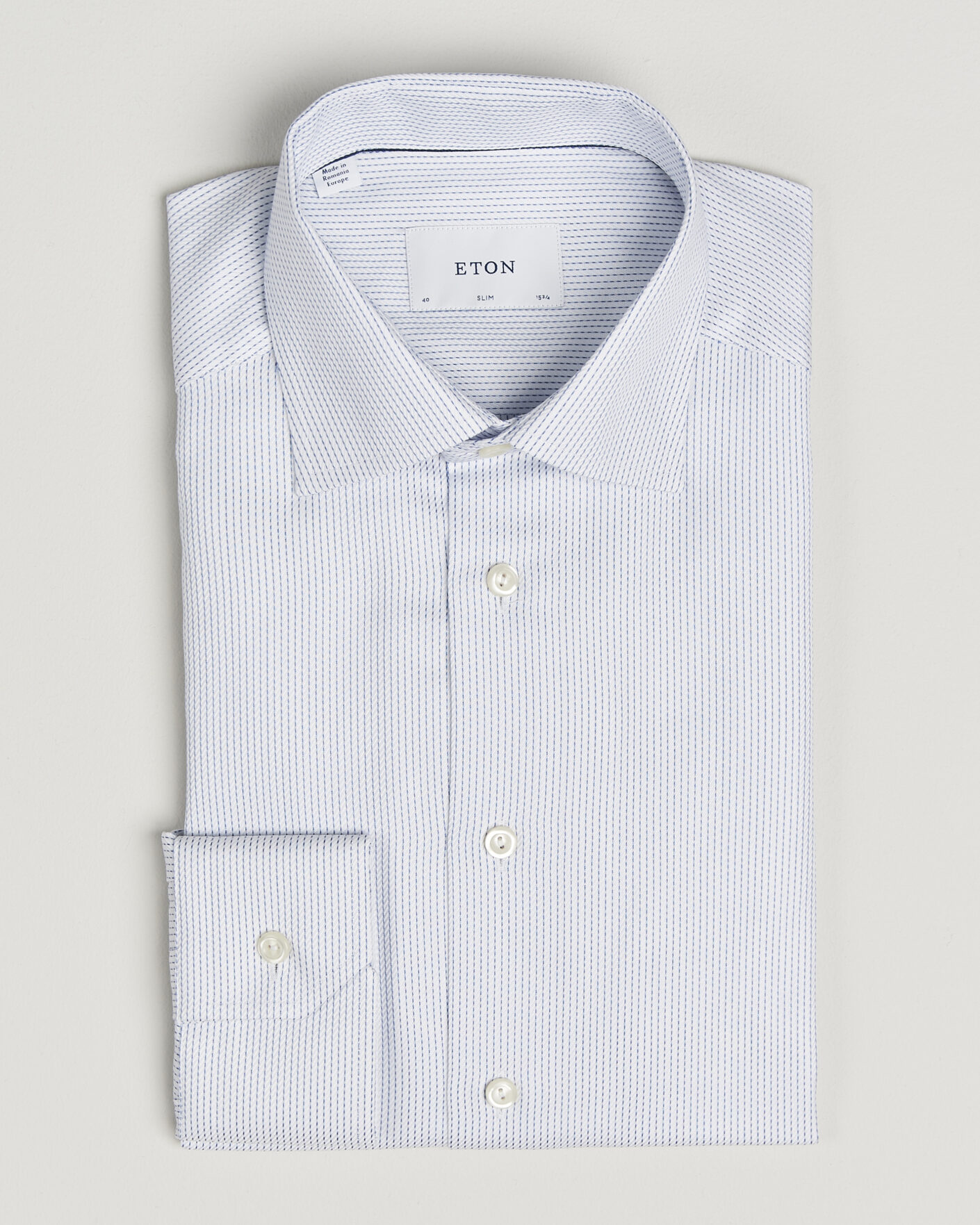 Mies | Kauluspaidat | Eton | Slim Fit Signature Twill Structured Shirt Light Blue
