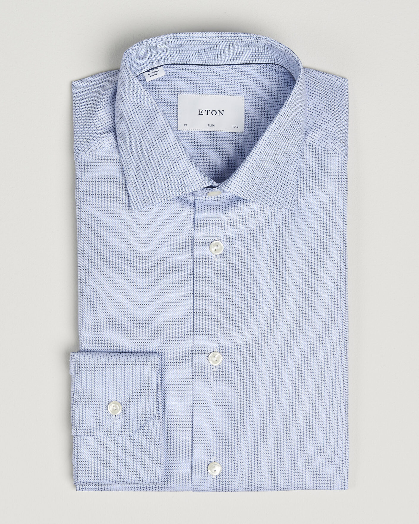 Mies | Kauluspaidat | Eton | Slim Fit Signature Twill Structured Shirt Mid Blue