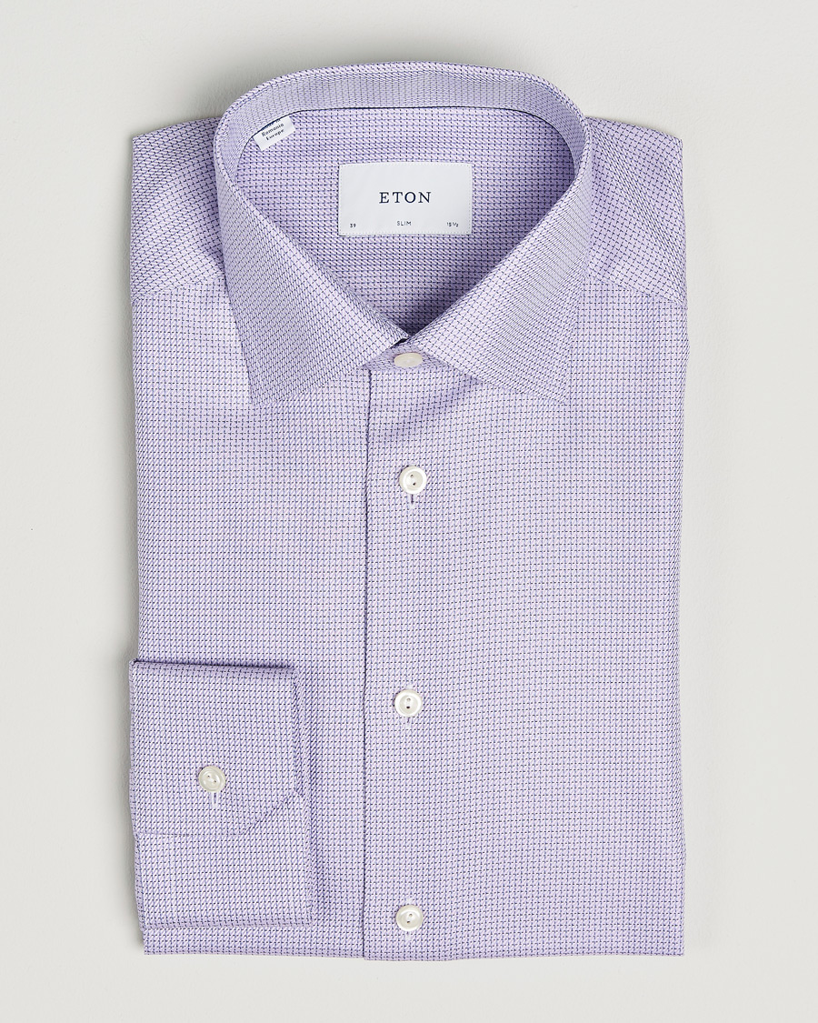 Mies | Kauluspaidat | Eton | Slim Fit Signature Twill Structured Shirt Light Purple