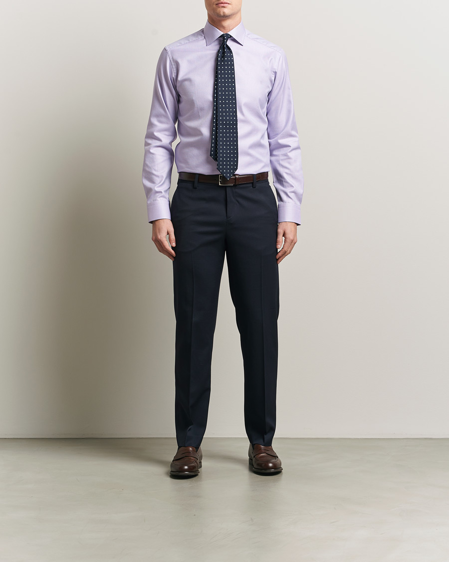 Mies | Kauluspaidat | Eton | Slim Fit Signature Twill Structured Shirt Light Purple