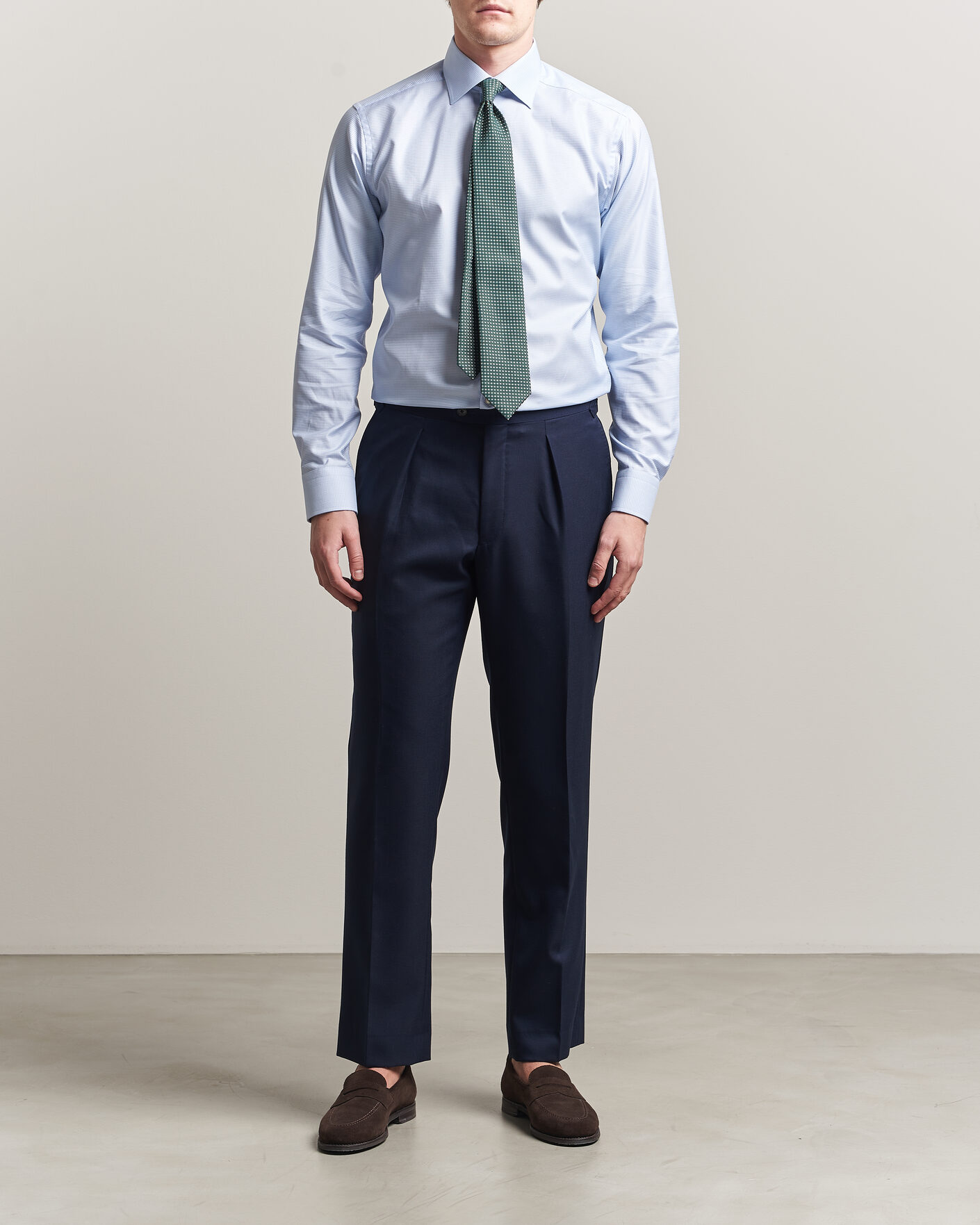 Mies | Kauluspaidat | Eton | Slim Fit Signature Twill Houndstooth Shirt Light Blue