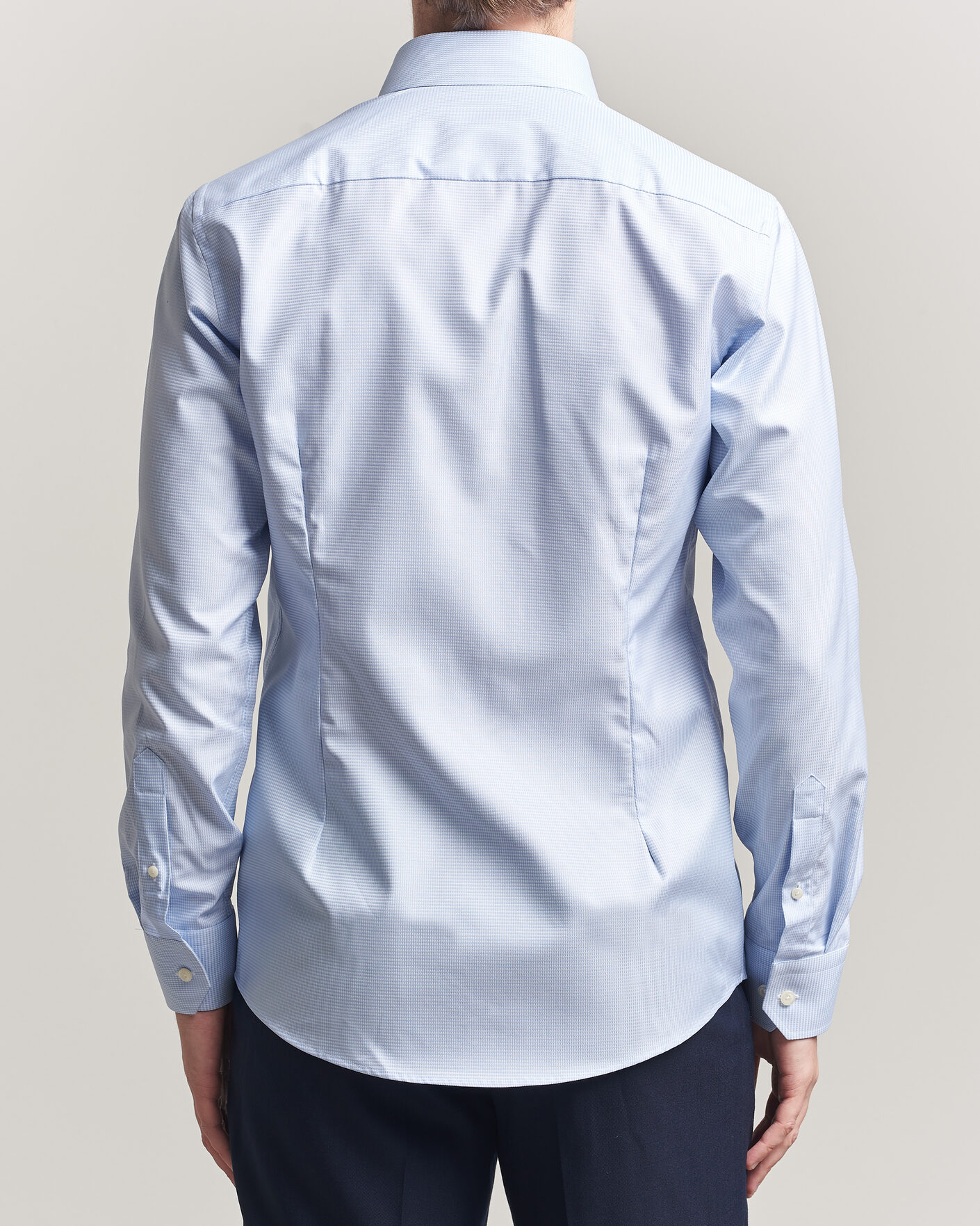 Mies | Kauluspaidat | Eton | Slim Fit Signature Twill Houndstooth Shirt Light Blue