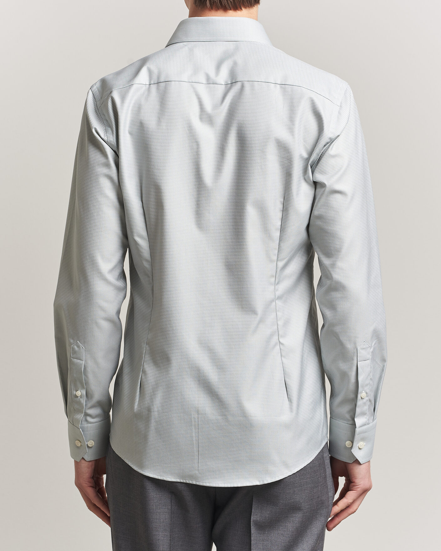 Mies | Kauluspaidat | Eton | Slim Fit Signature Twill Houndstooth Shirt Light Green