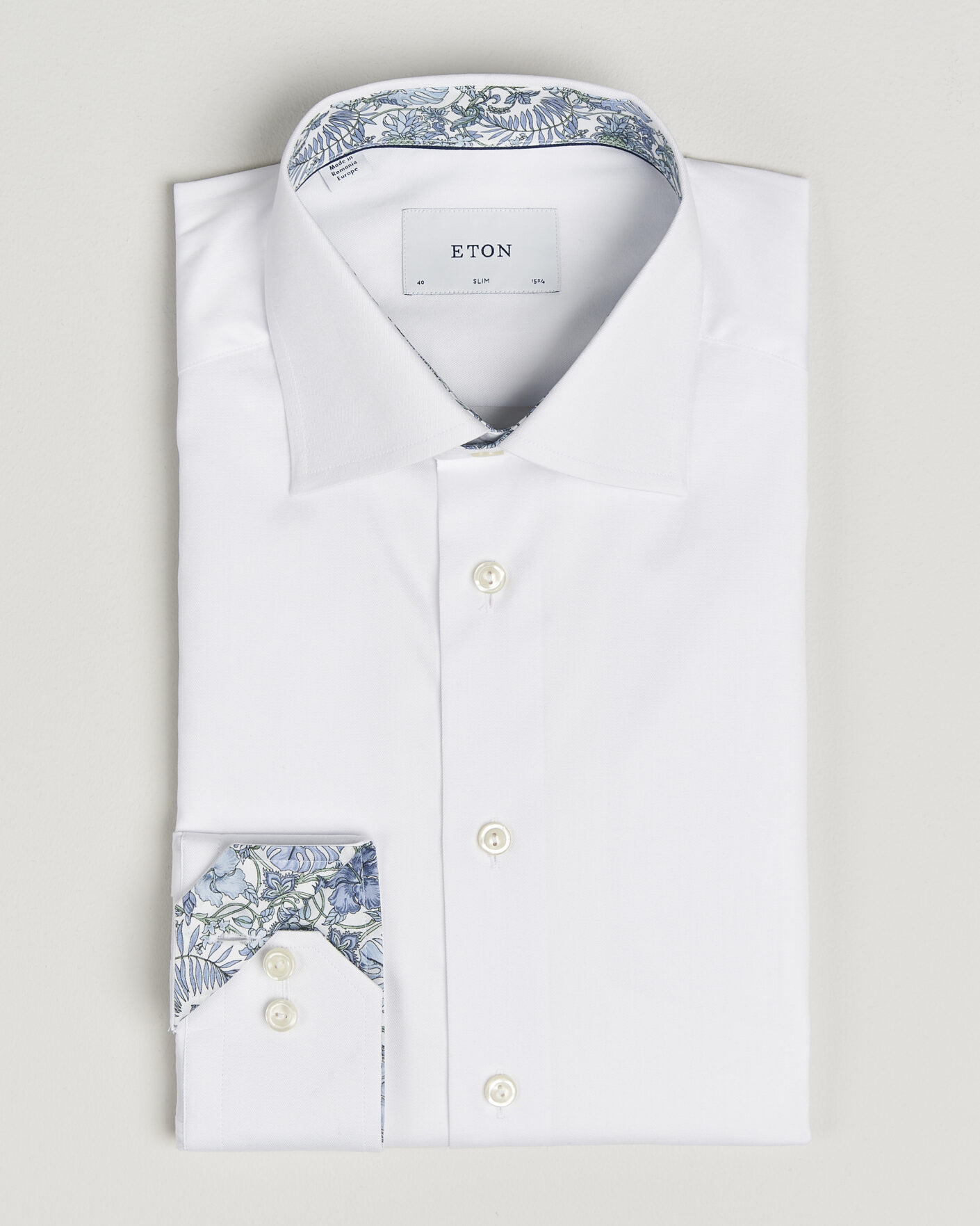 Mies | Kauluspaidat | Eton | Slim Fit Signature Twill Contrast Shirt White