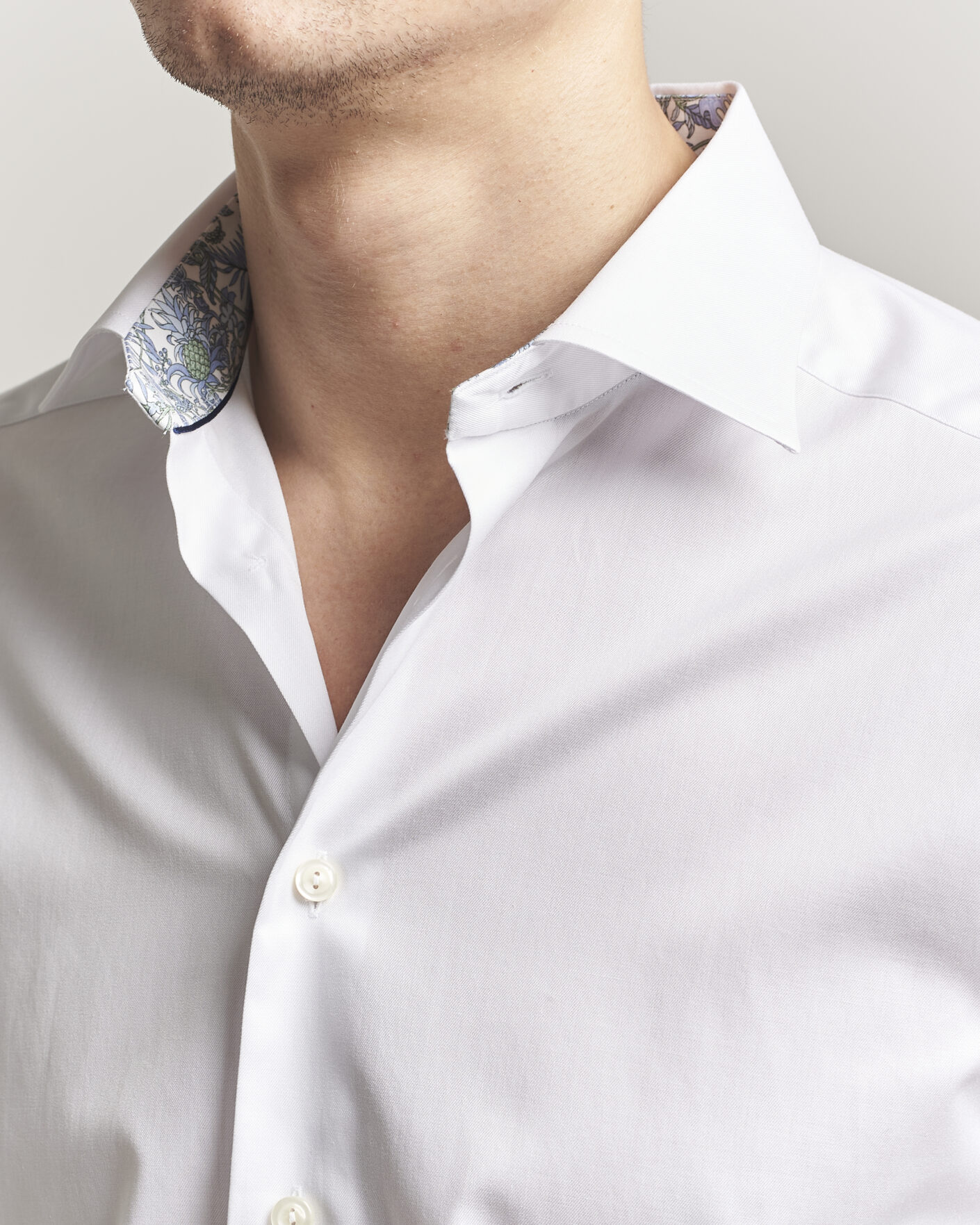Mies | Kauluspaidat | Eton | Slim Fit Signature Twill Contrast Shirt White