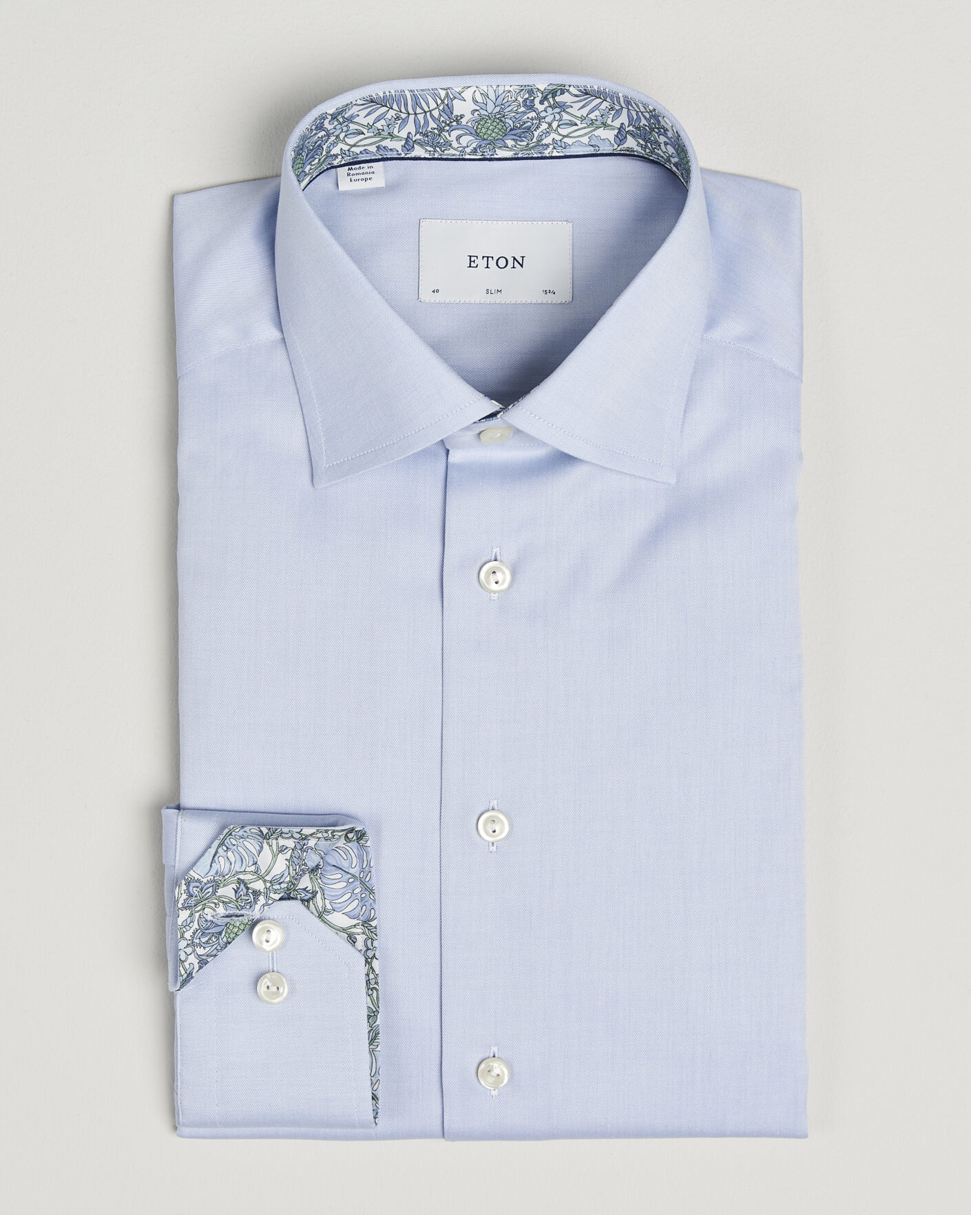 Mies | Kauluspaidat | Eton | Slim Fit Signature Twill Contrast Shirt Light Blue