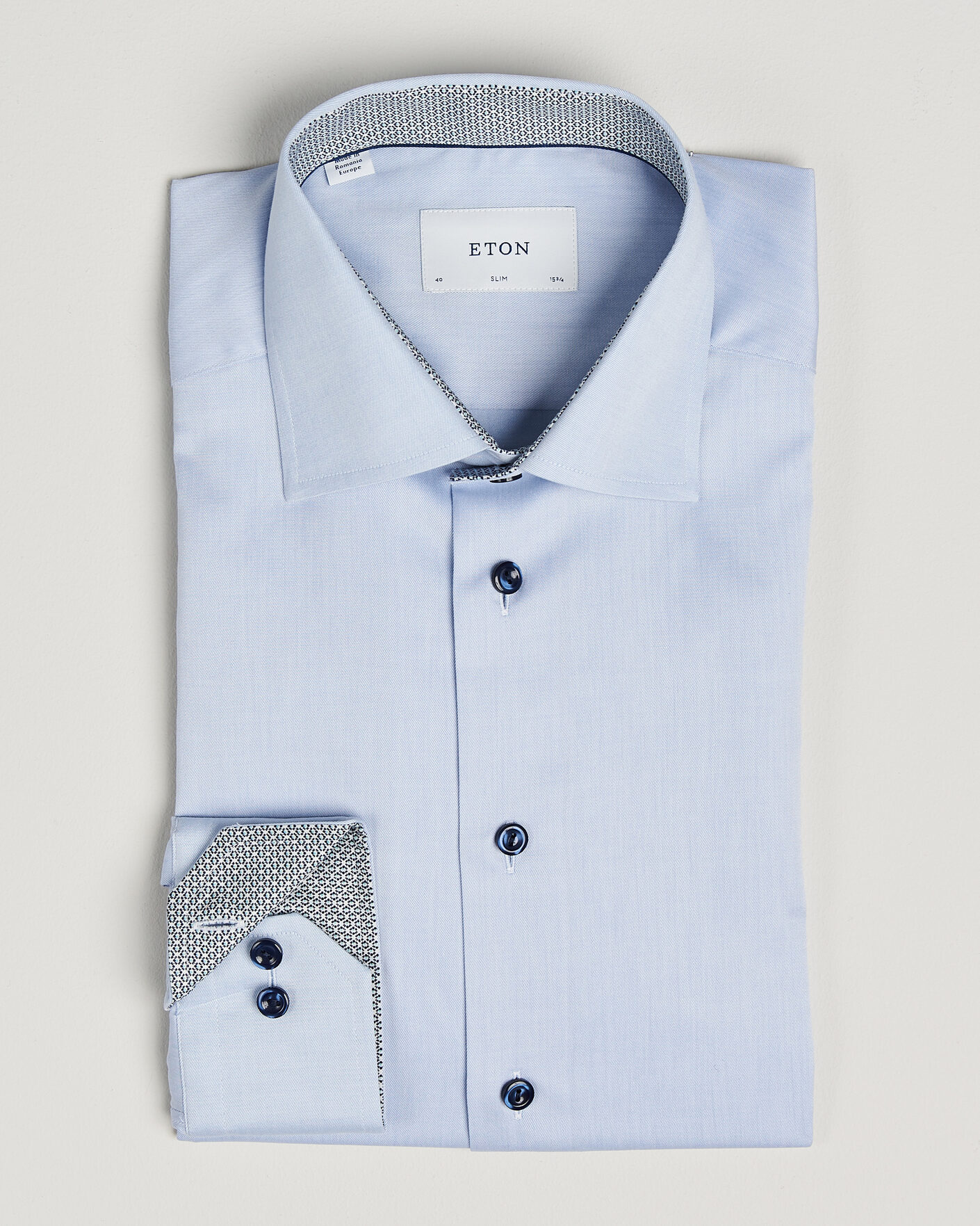 Mies | Kauluspaidat | Eton | Slim Fit Signature Twill Contrast Shirt Light Blue