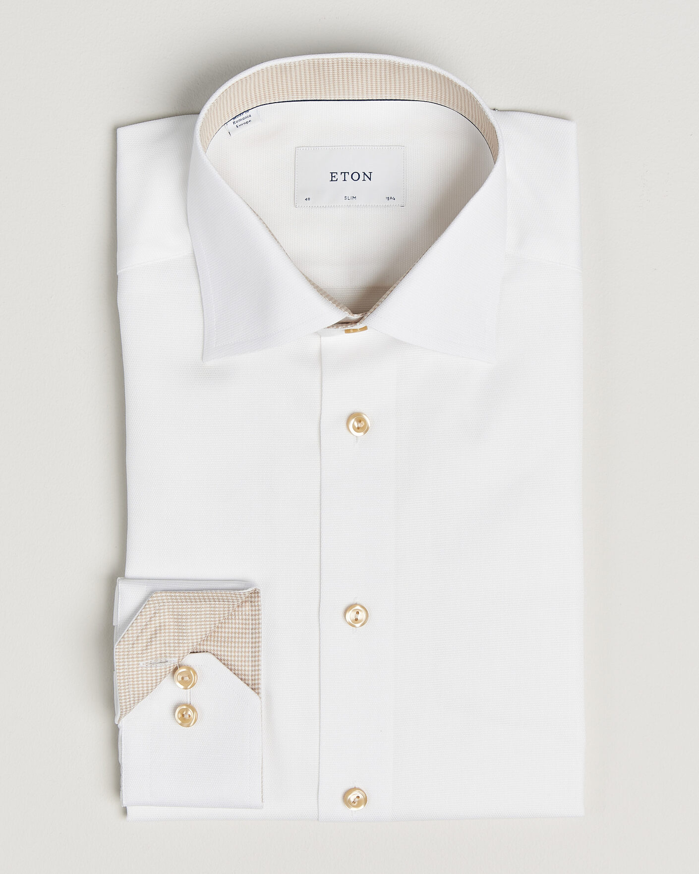Mies | Kauluspaidat | Eton | Slim Fit Signature Twill Contrast Shirt White