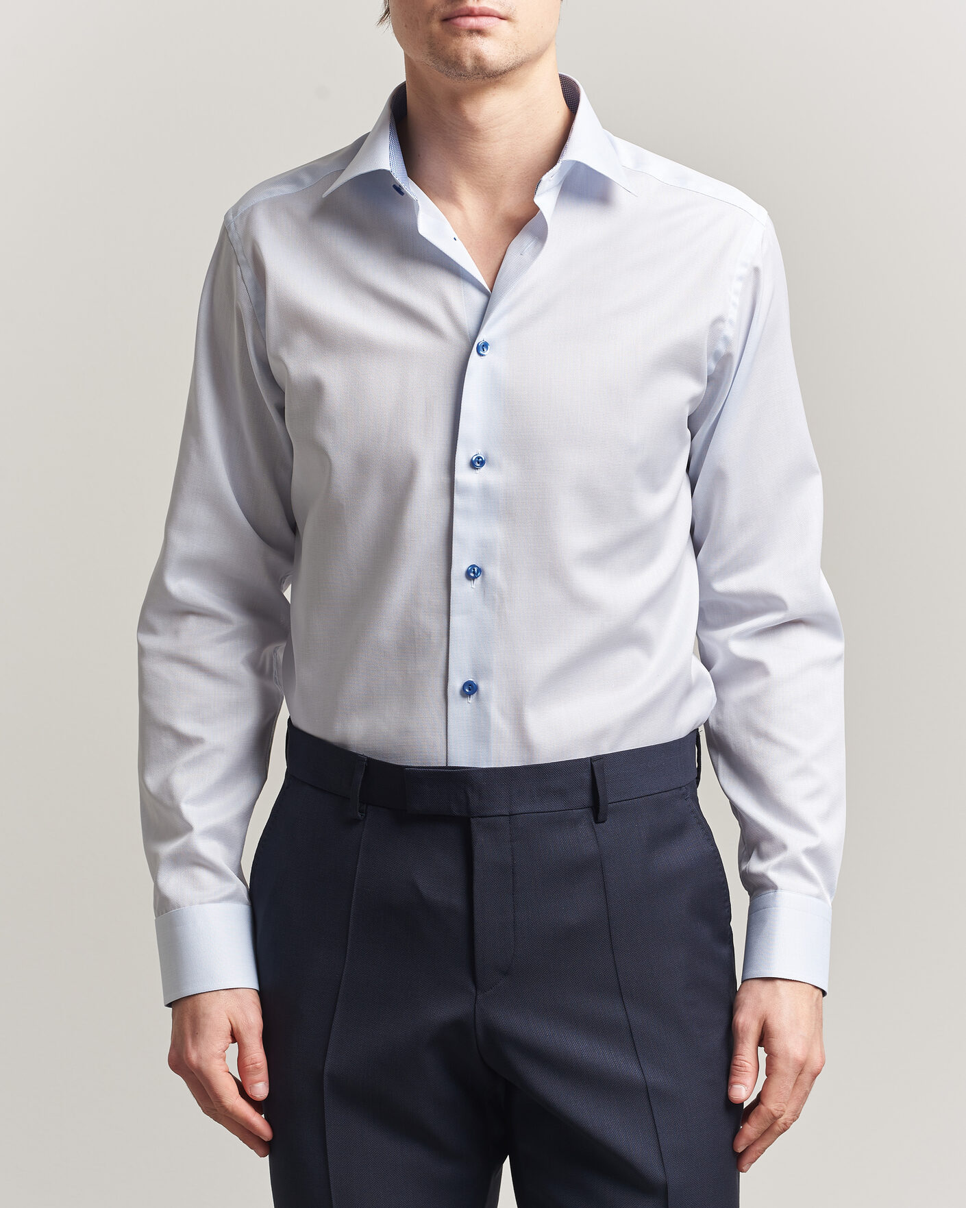 Mies | Kauluspaidat | Eton | Slim Fit Signature Twill Contrast Shirt Light Blue