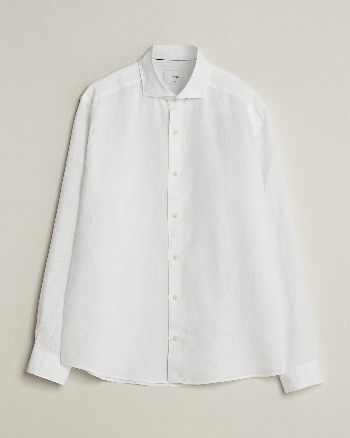 Mies | Kauluspaidat | Eton | Casual Fit Linen Shirt White
