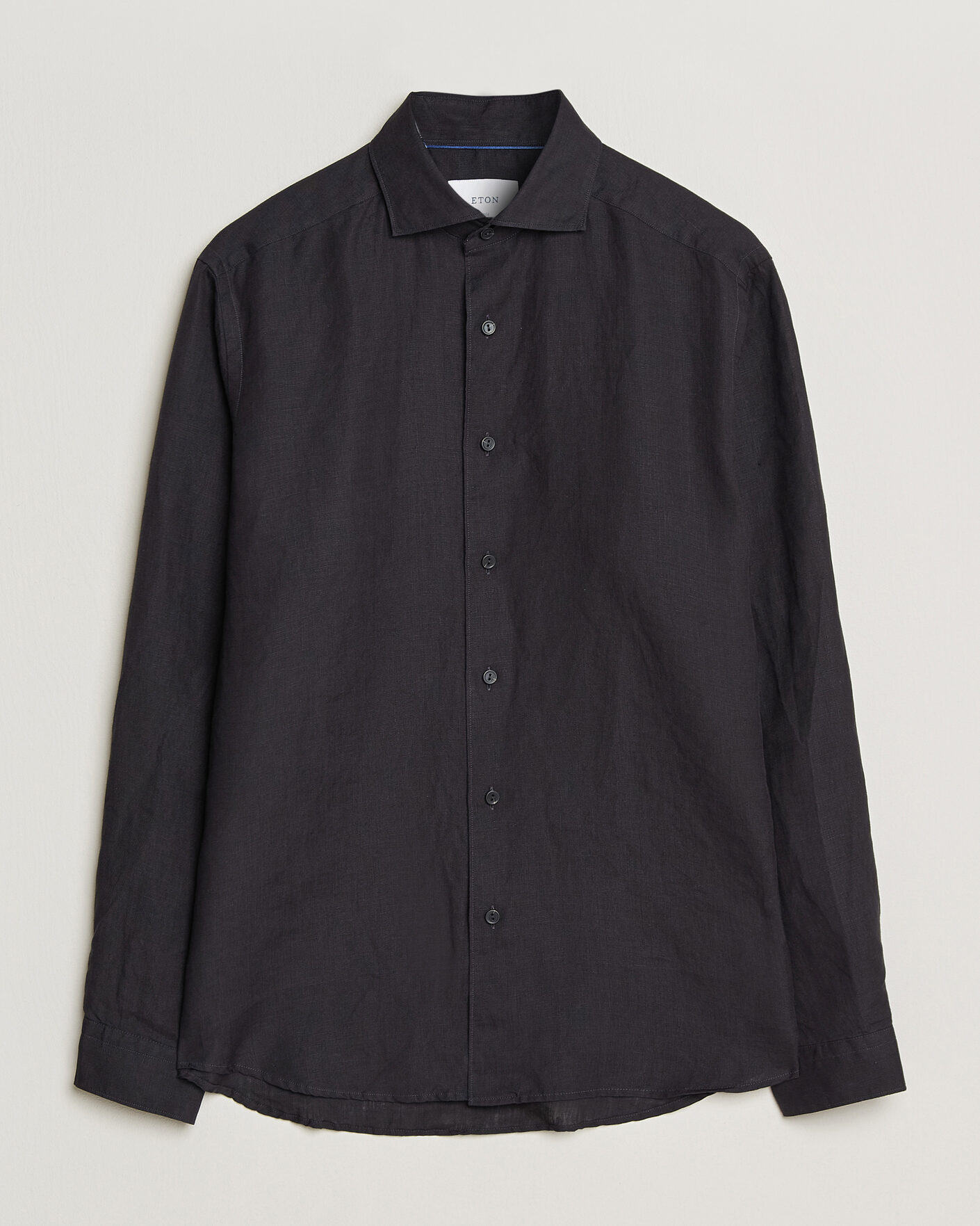 Mies | Kauluspaidat | Eton | Casual Fit Linen Shirt Black