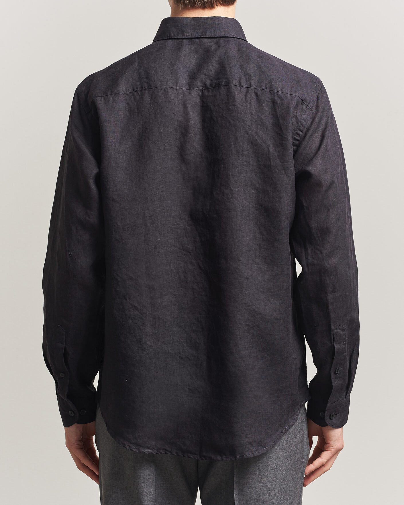 Mies | Kauluspaidat | Eton | Casual Fit Linen Shirt Black