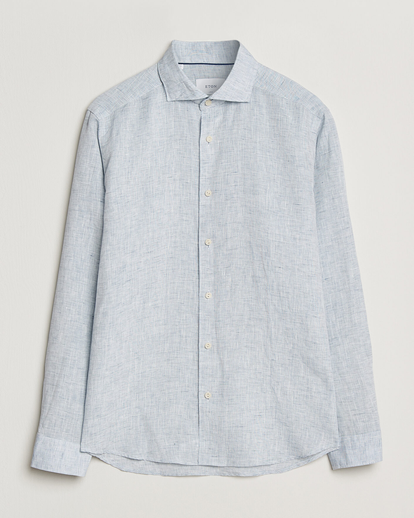 Mies | Kauluspaidat | Eton | Casual Fit Linen Shirt Light Blue